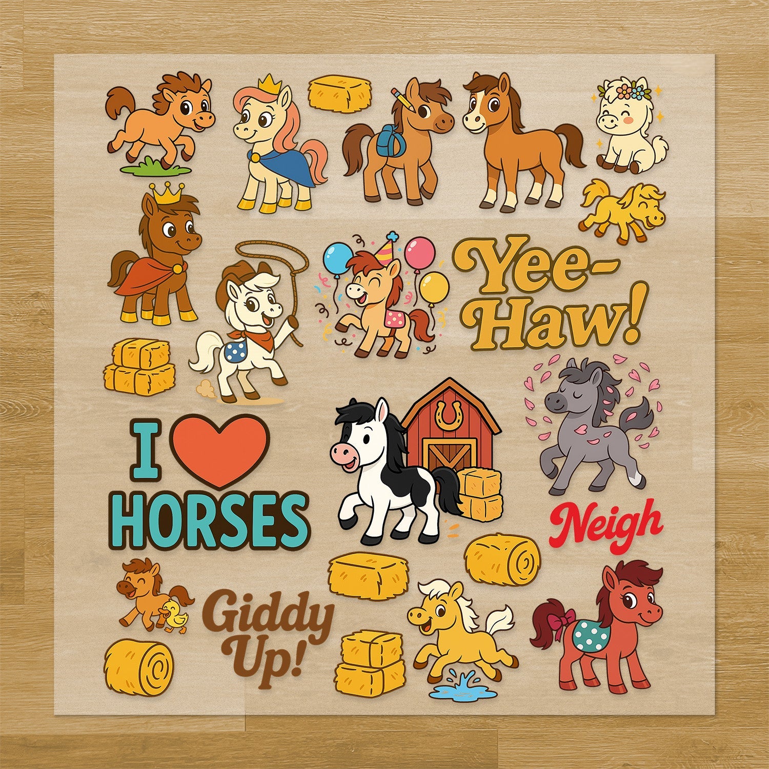 Horses Iron-On Transfer Pack