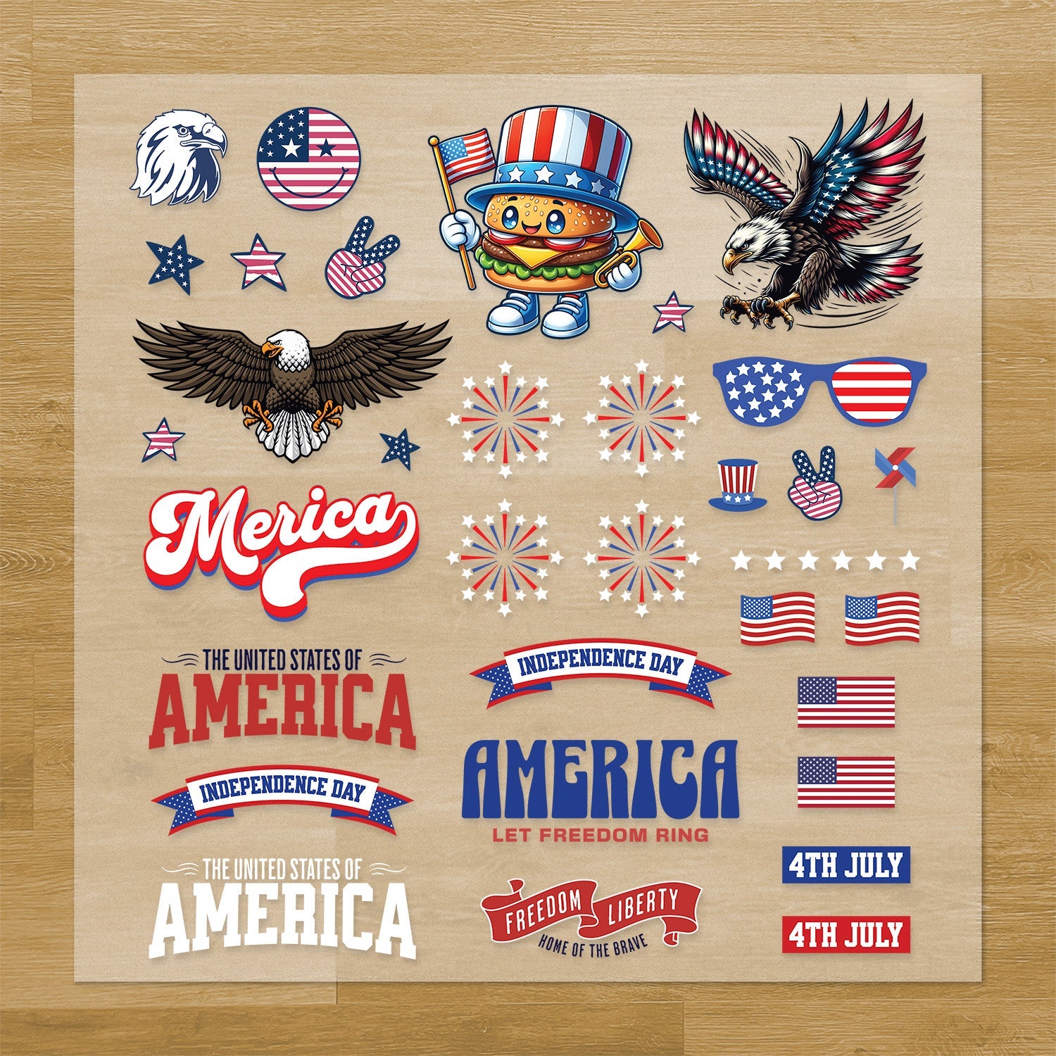 July 4th Iron-On Transfer Pack