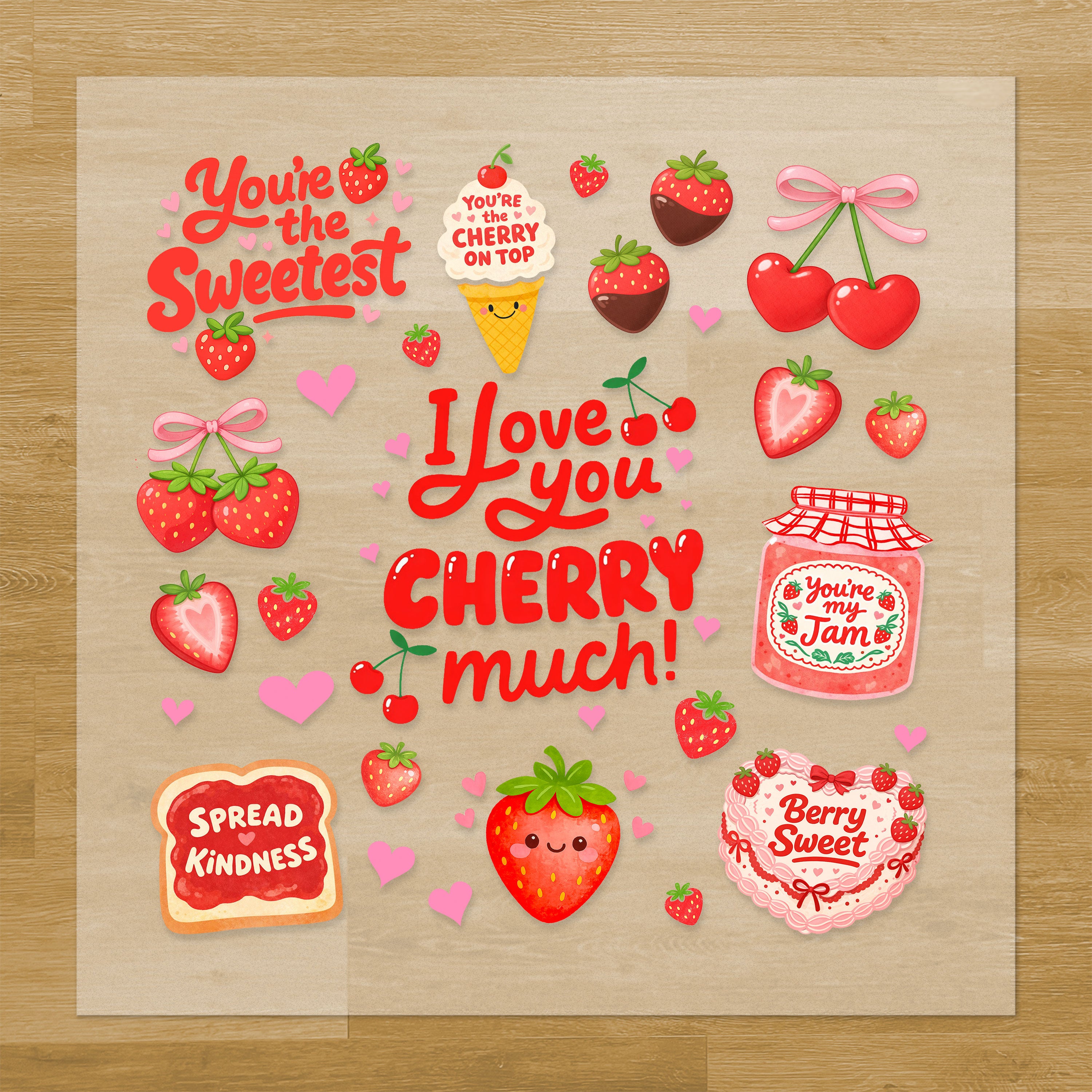 Berry Sweet Valentines Day Iron-On Transfer Pack
