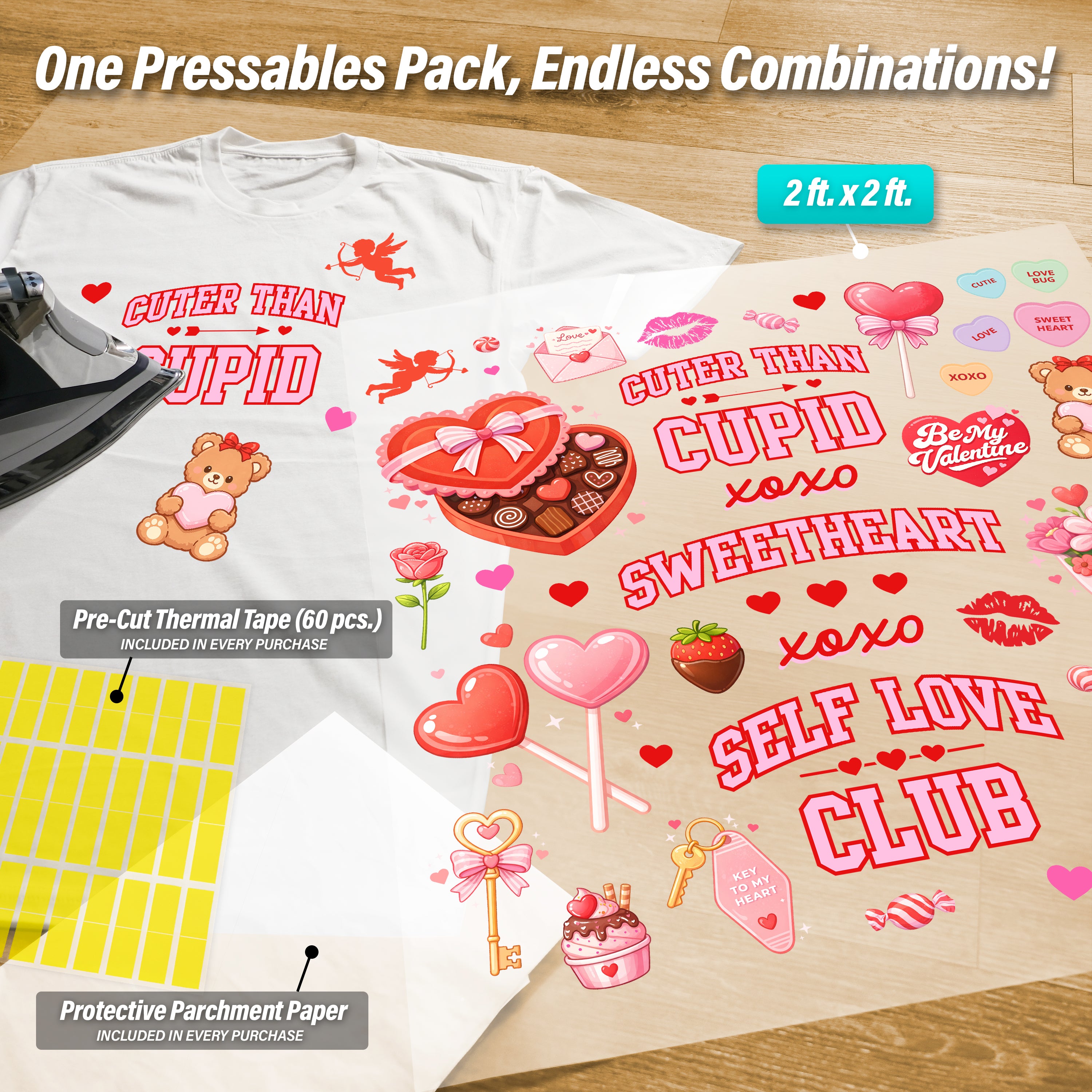 Classic Valentines Day Iron-On Transfer Pack