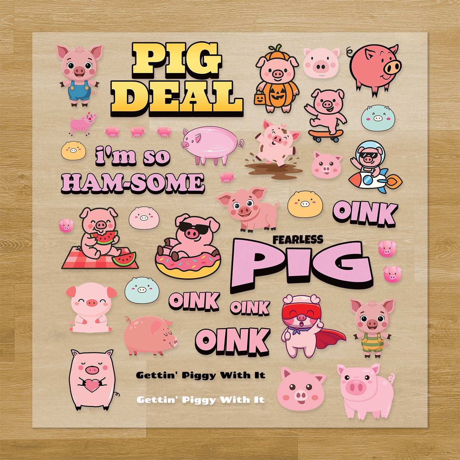 Pigs Iron-On Transfer Pack