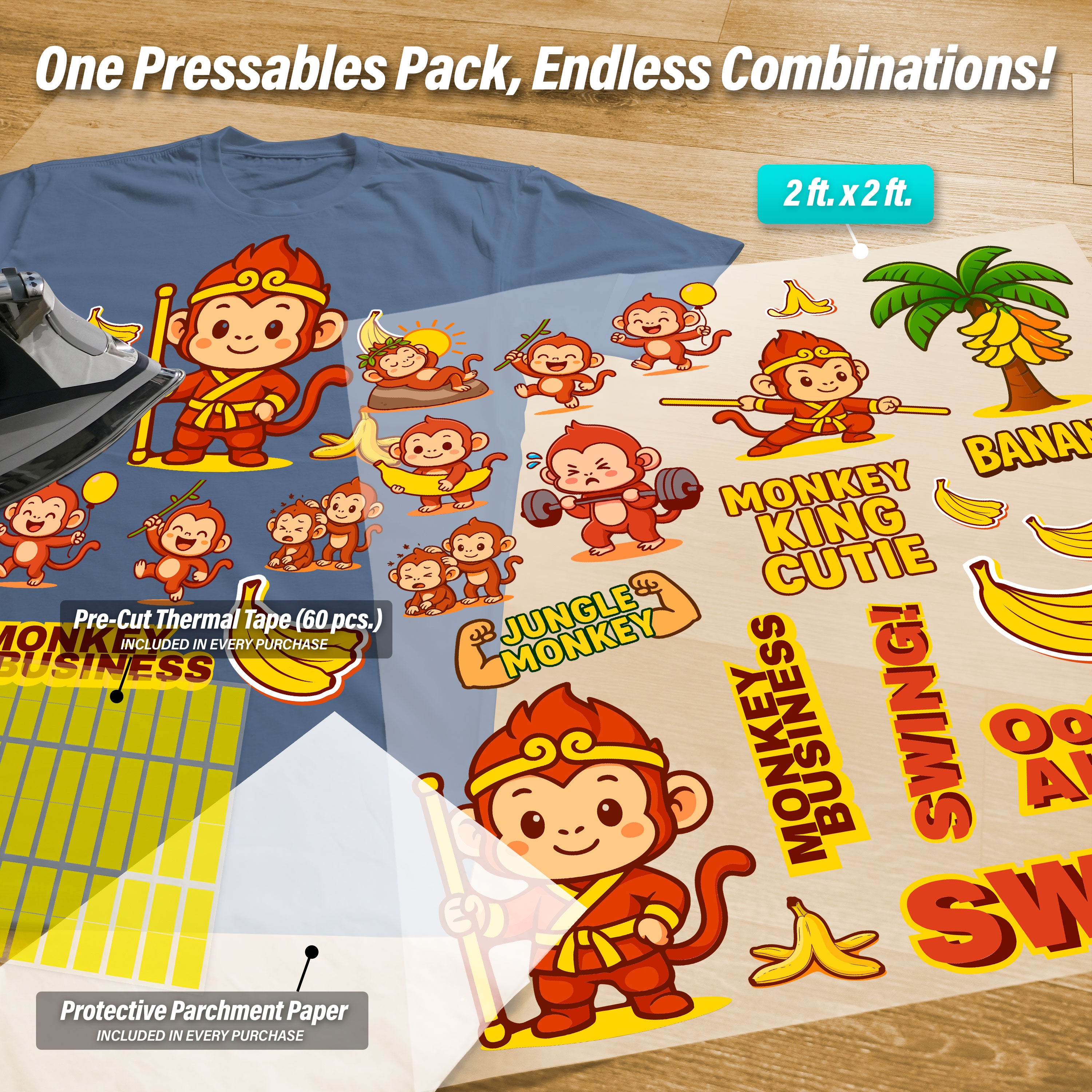 Monkeys Iron-On Transfer Pack