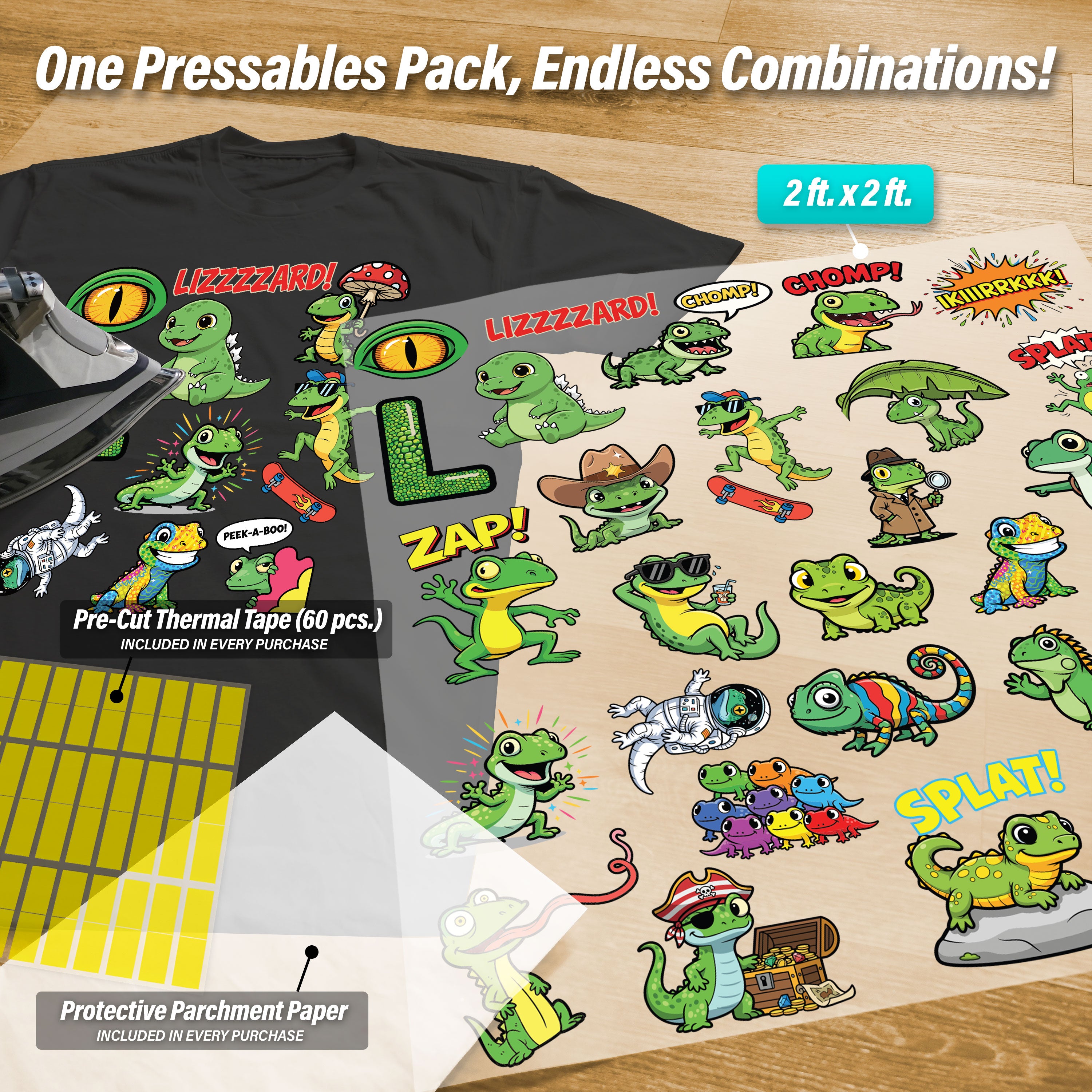 Lizards Iron-On Transfer Pack