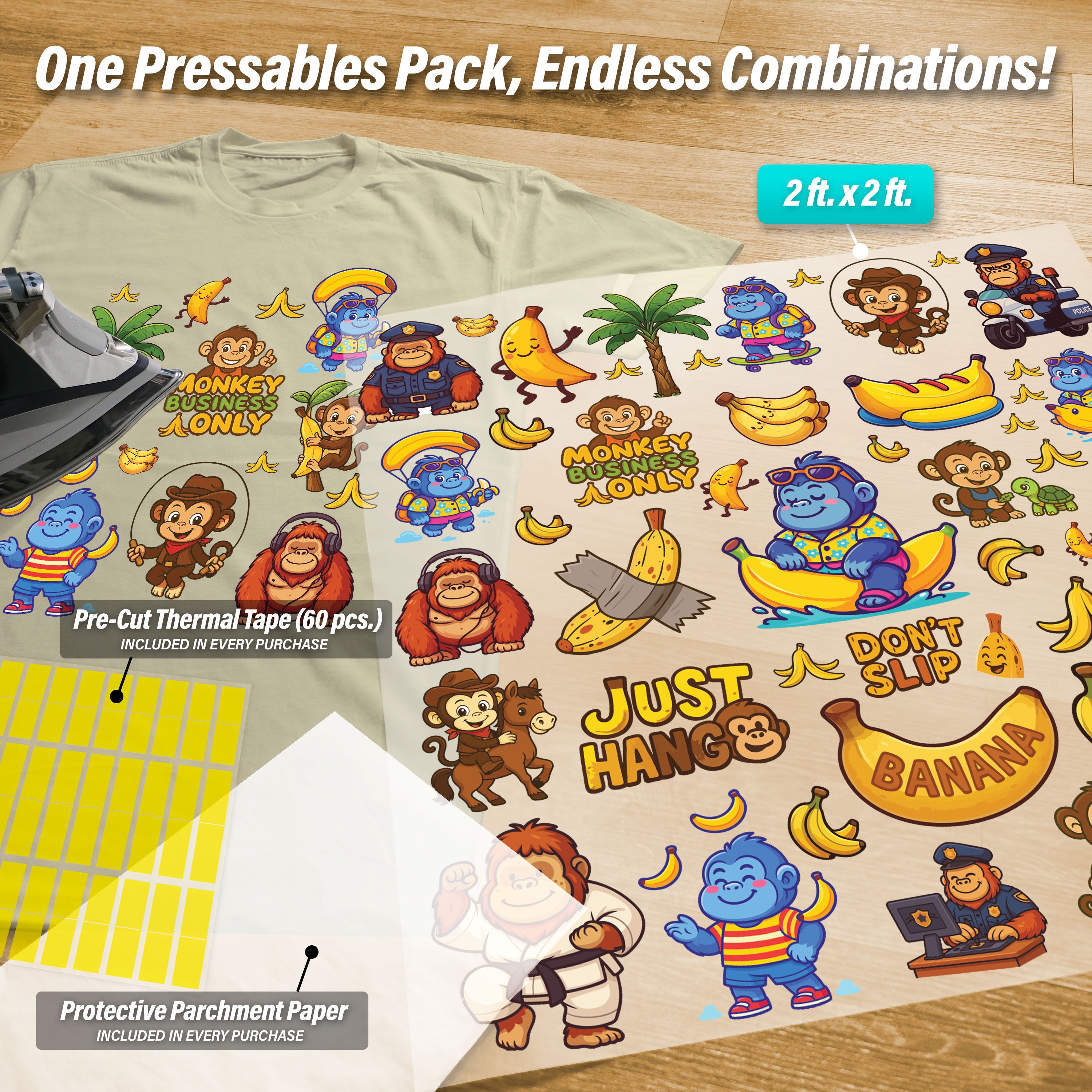 Apes Iron-On Transfer Pack