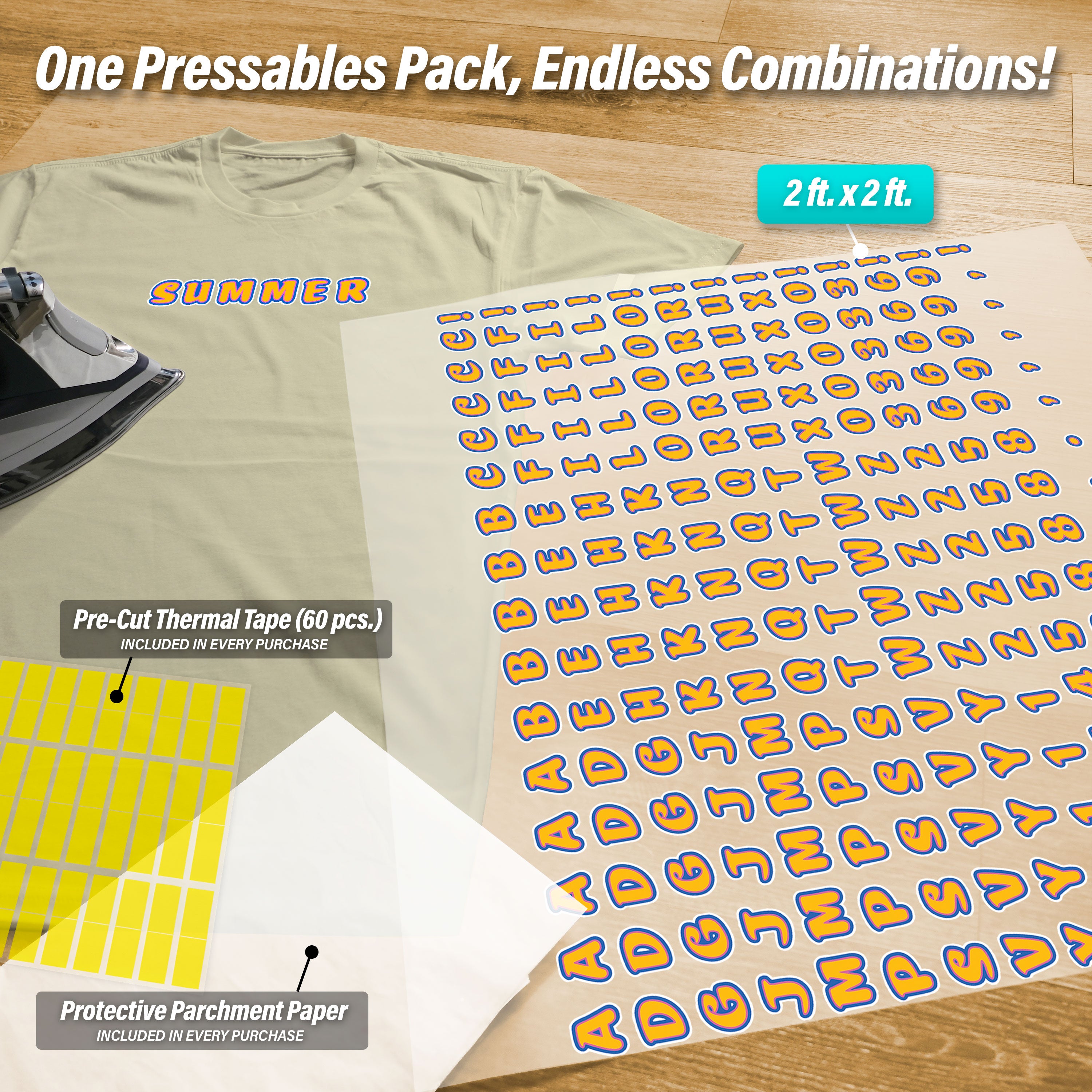 Summer Lettering Iron-On Transfer Pack