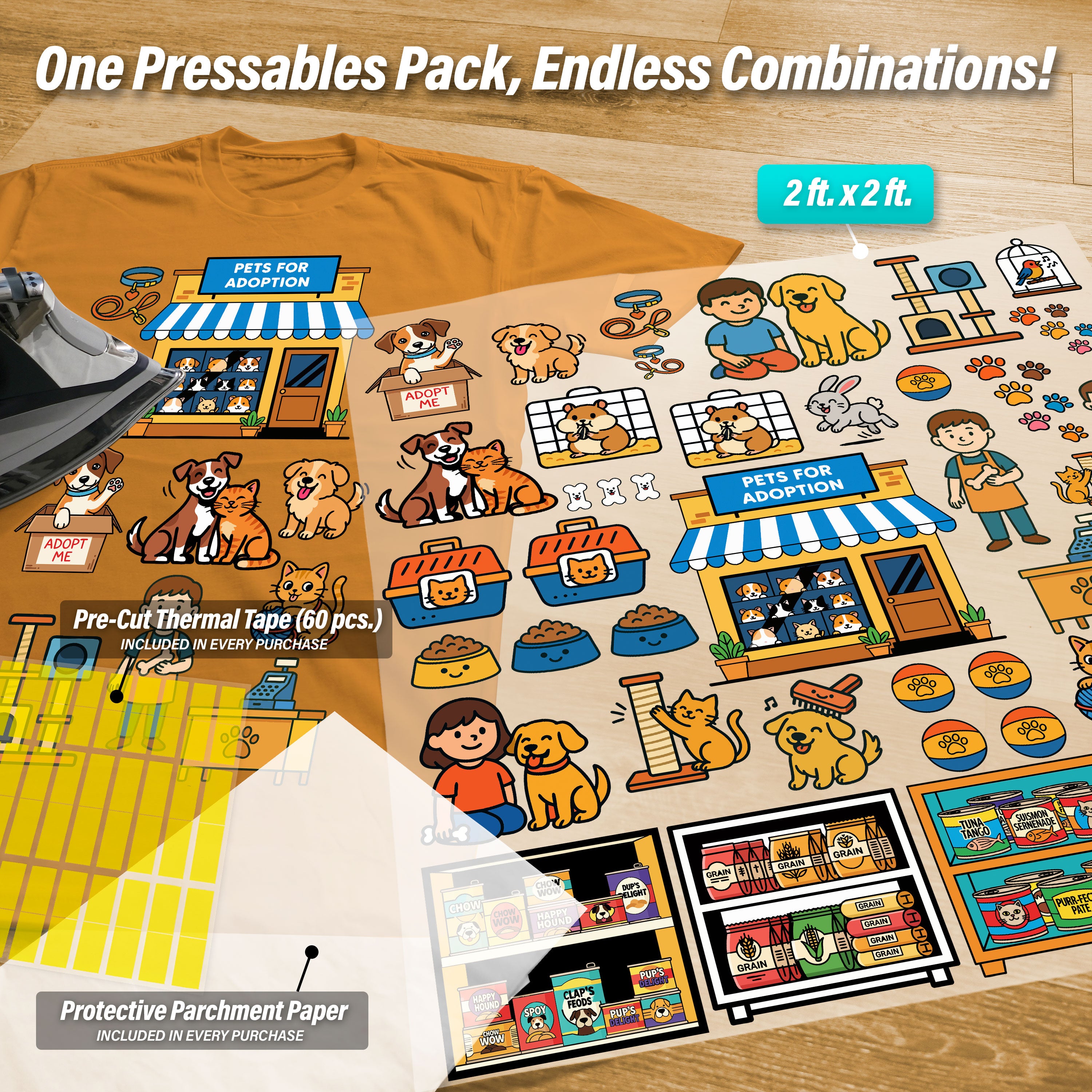 Build Your Own Pet Shop Iron-On Transfer Pack