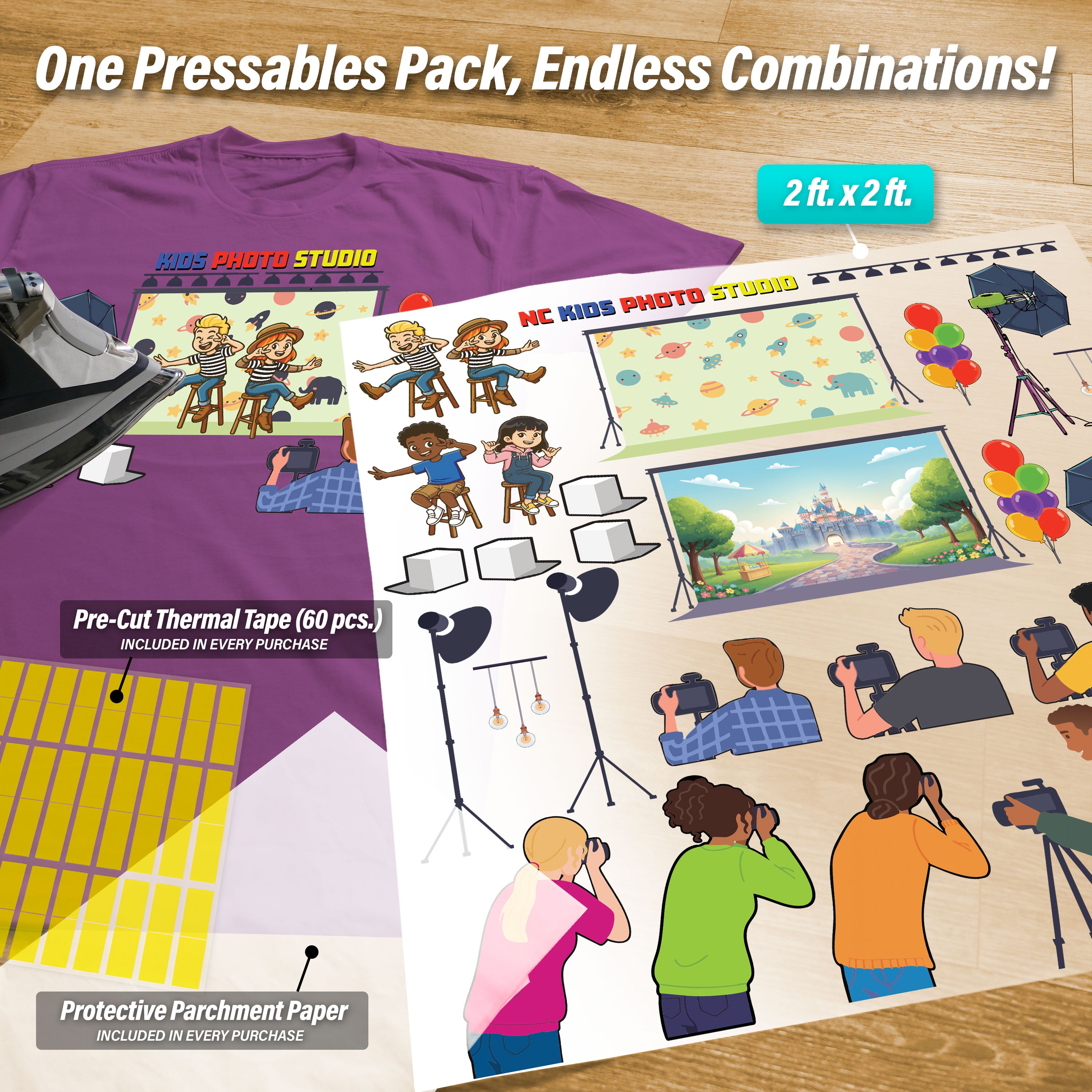 Build Your Own Photography Studio Iron-On Transfer Pack