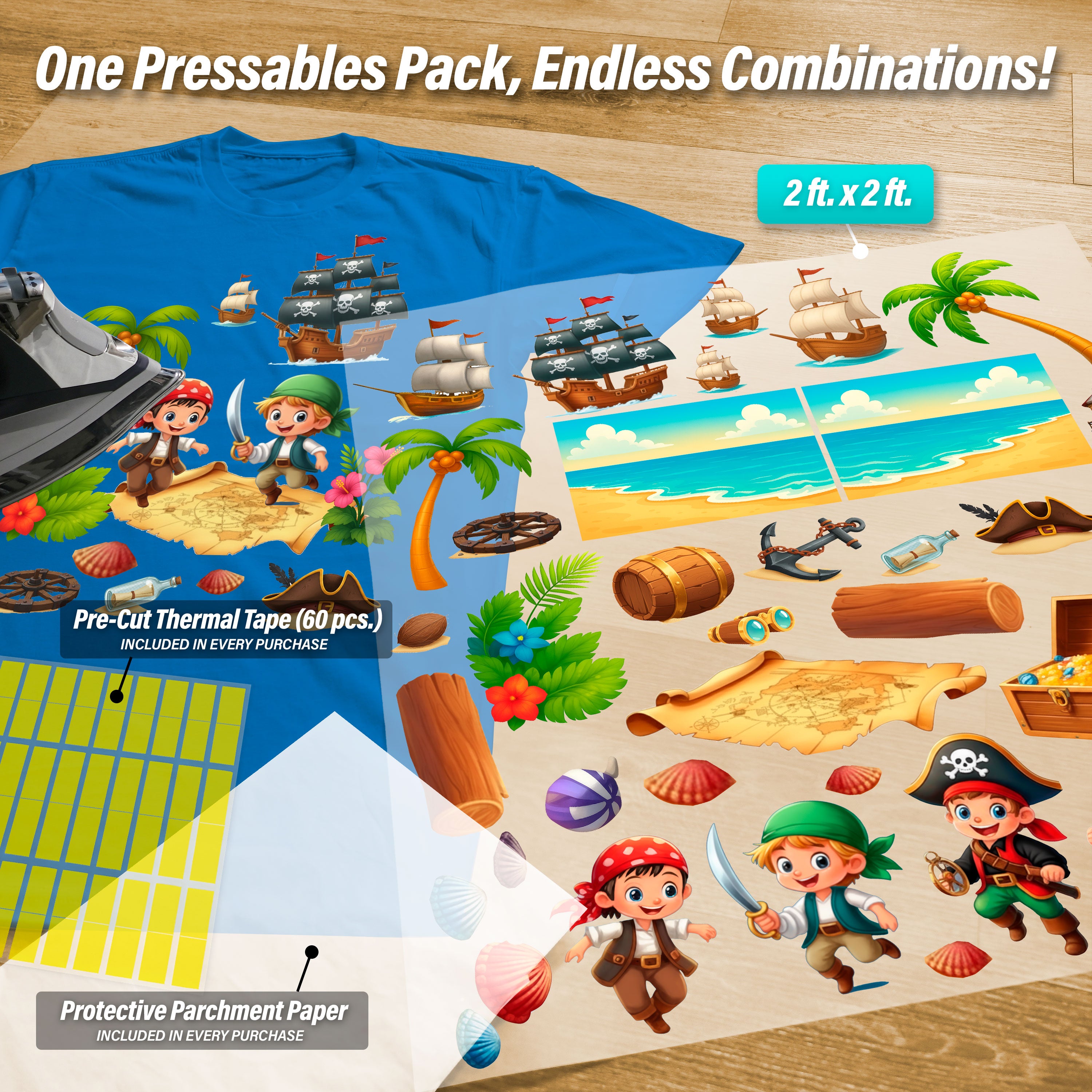 Build Your Own Private Island Iron-On Transfer Pack