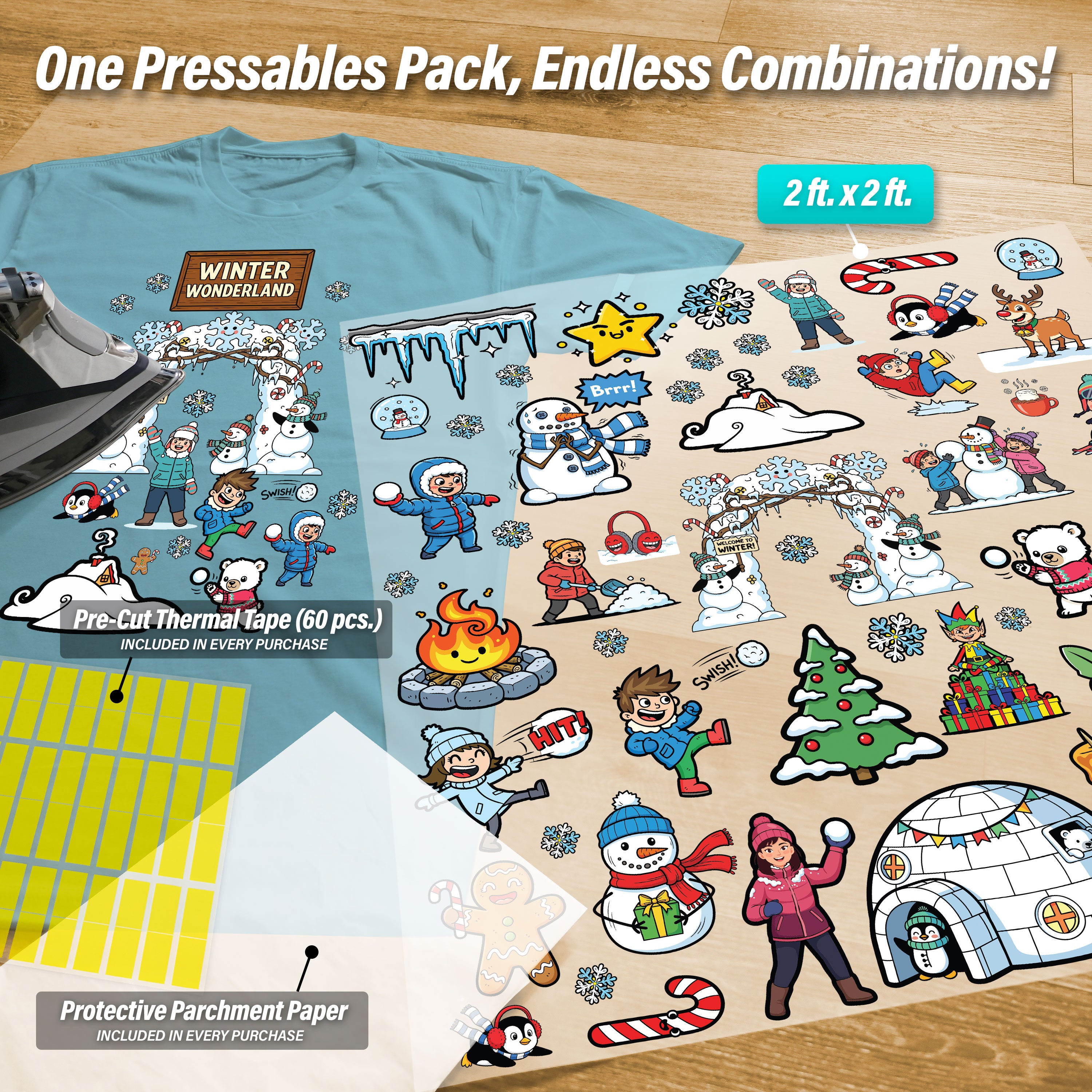 Build Your Own Winter Wonderland Iron-On Transfer Pack
