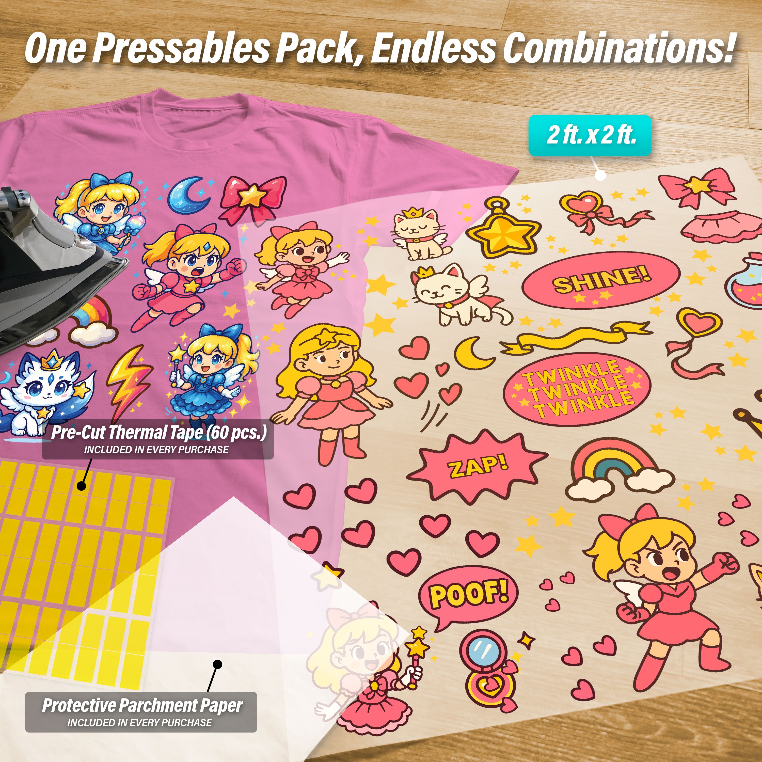 Magic Girls Iron-On Transfer Pack