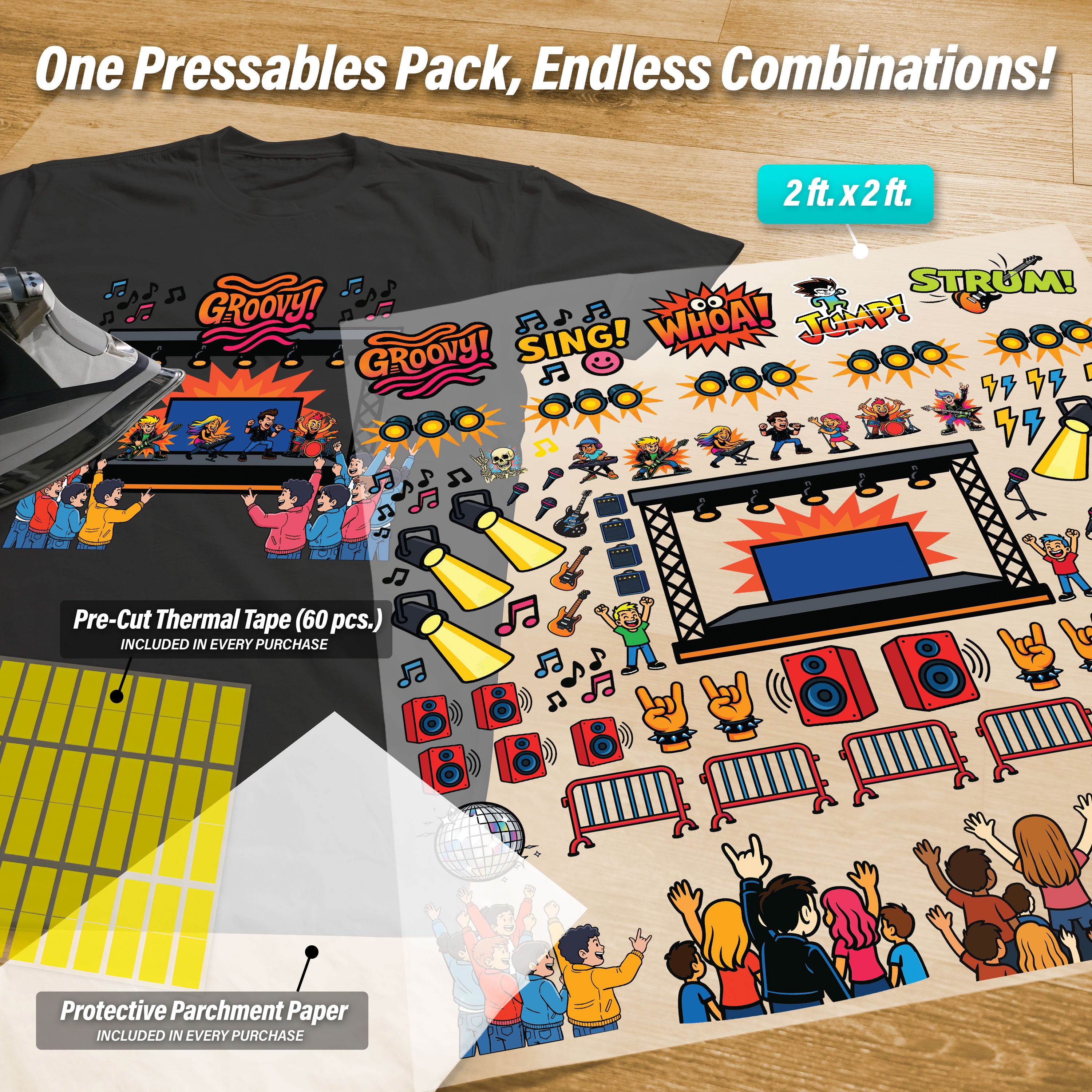 Build Your Own Music Band Iron-On Transfer Pack