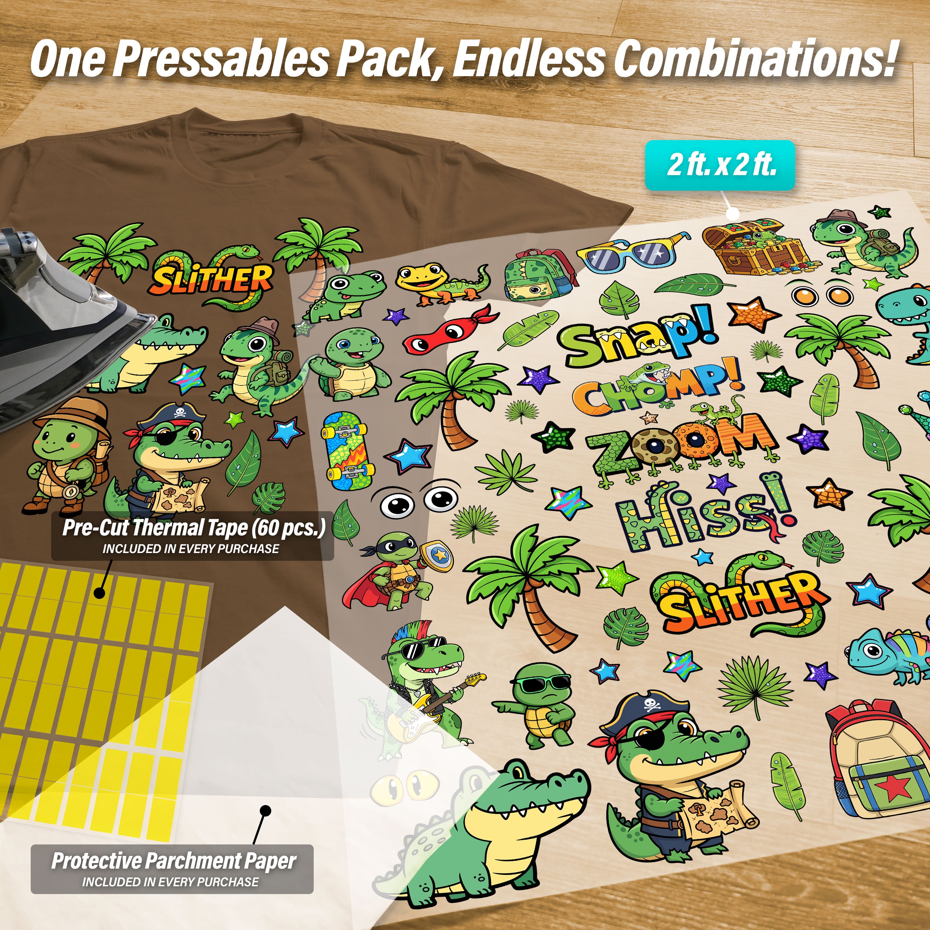 Reptiles Iron-On Transfer Pack