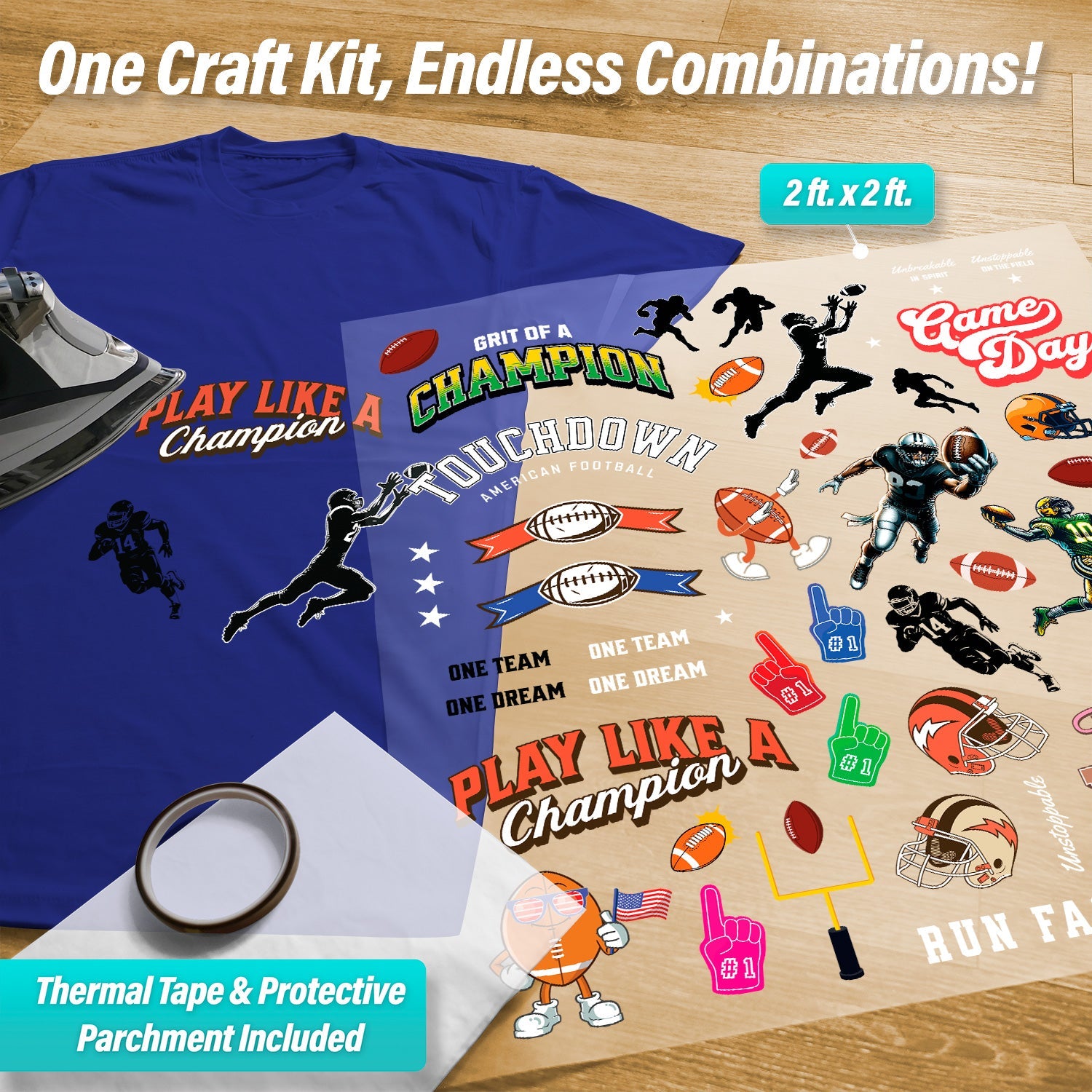 Football Iron-On Transfer Pack