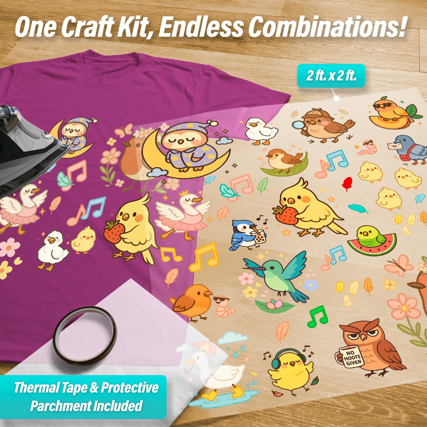 Birds Iron-On Transfer Pack