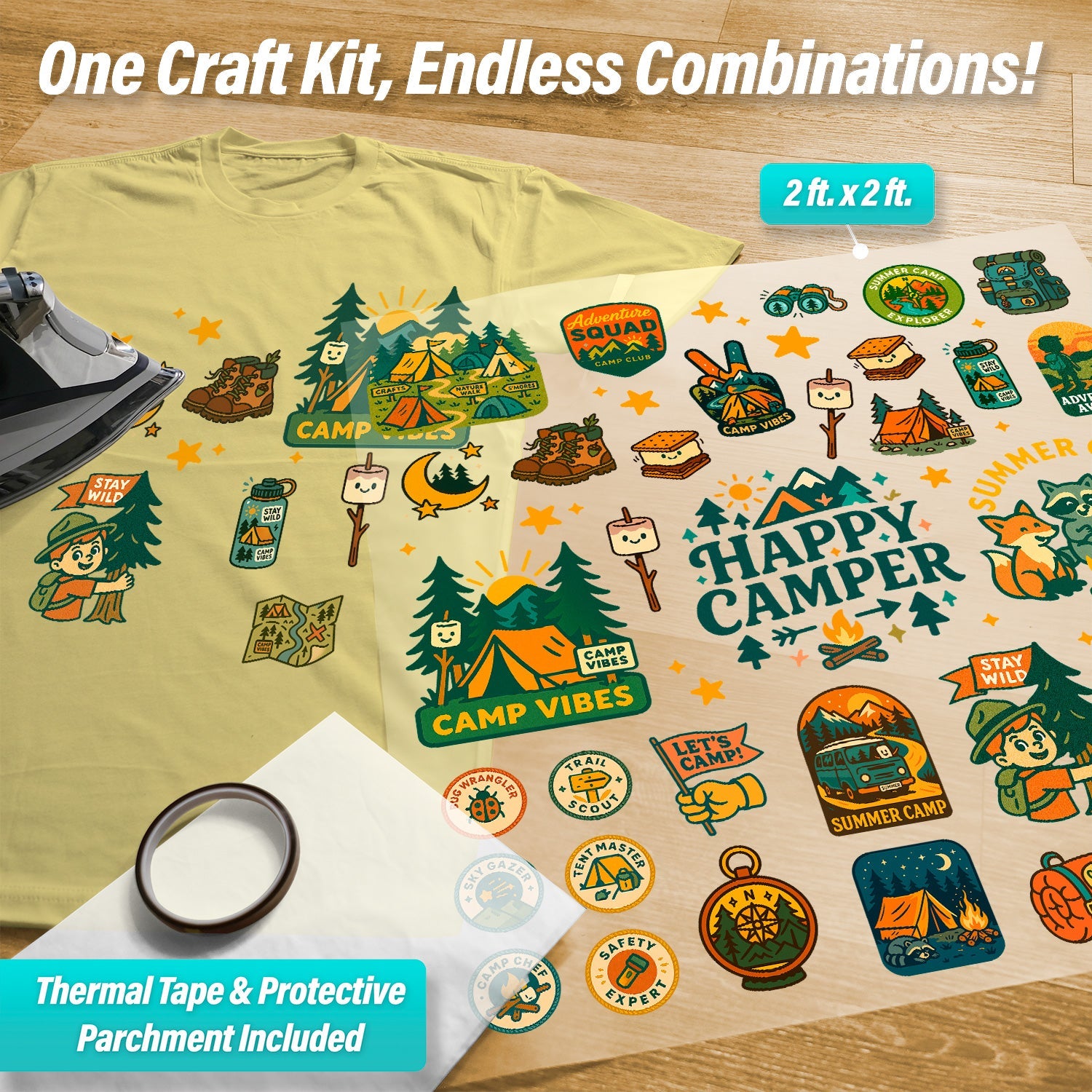 Camping & Outdoors Iron-On Transfer Pack