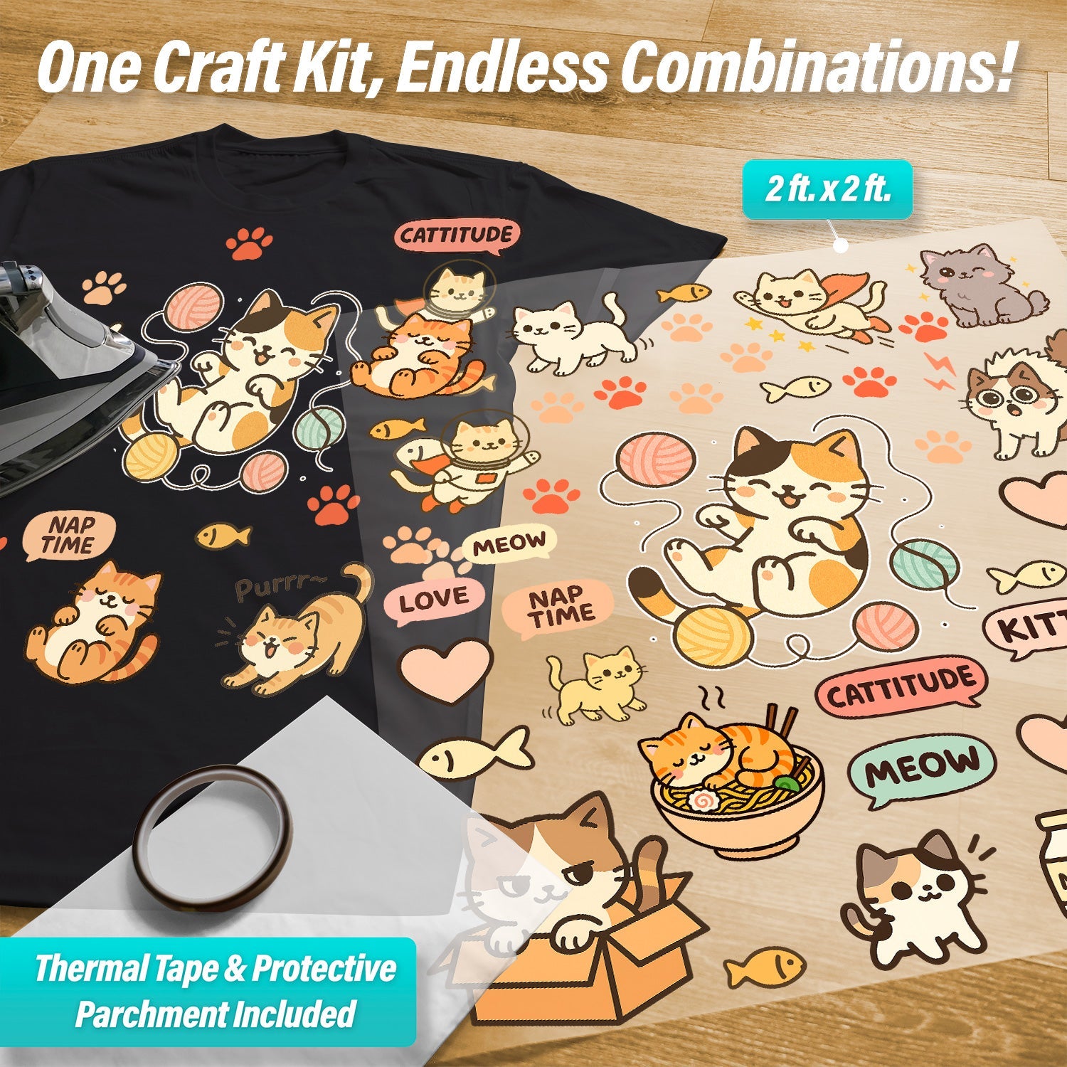 Cats Iron-On Transfer Pack