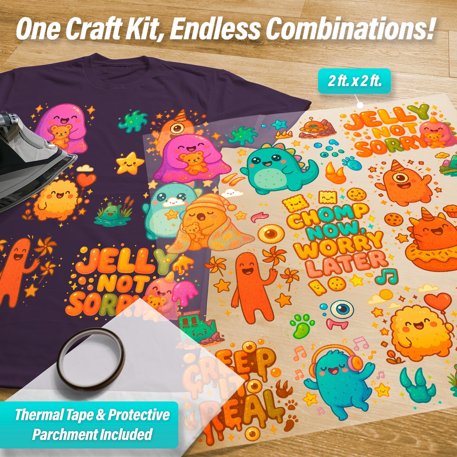 Cute Monsters Iron-On Transfer Pack