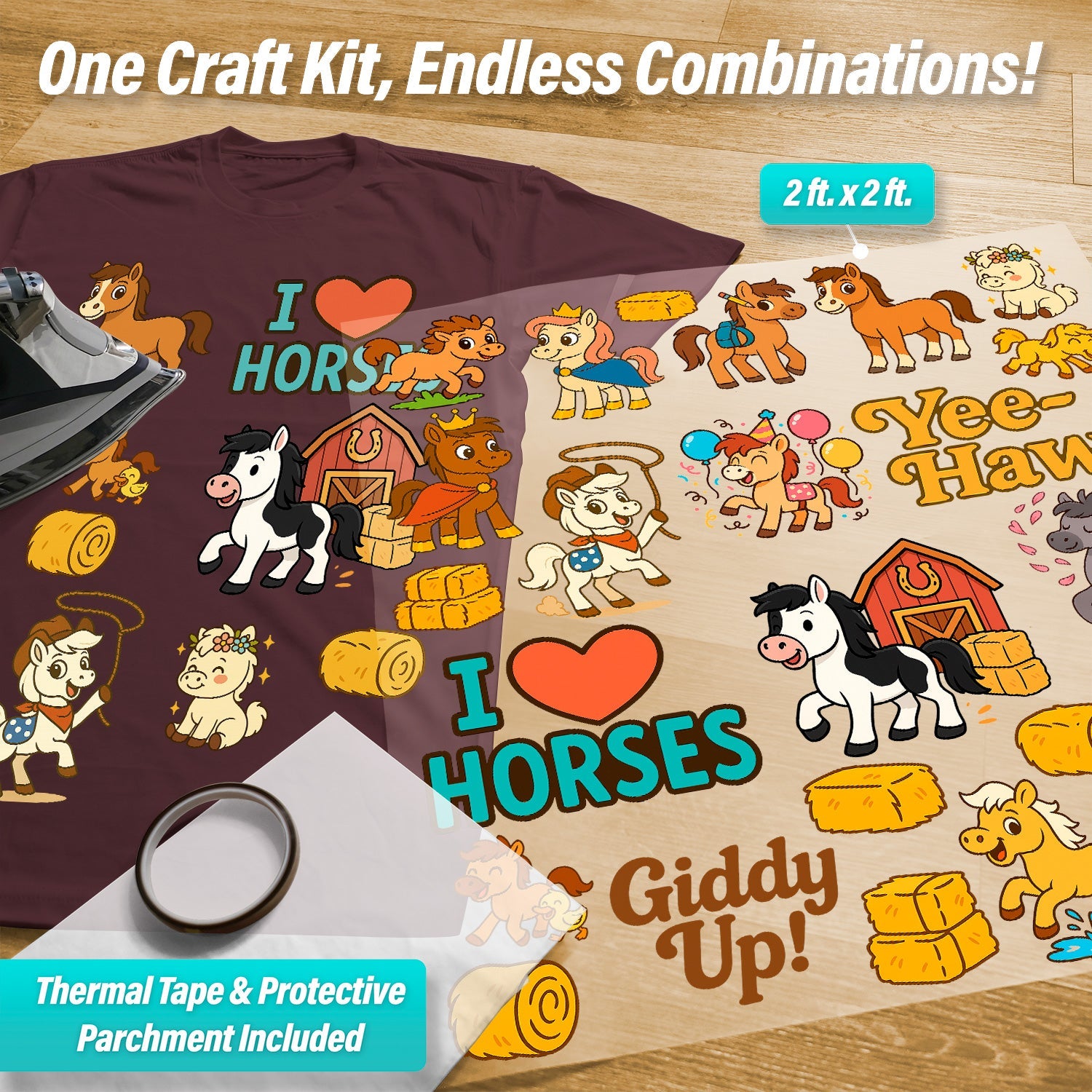 Horses Iron-On Transfer Pack