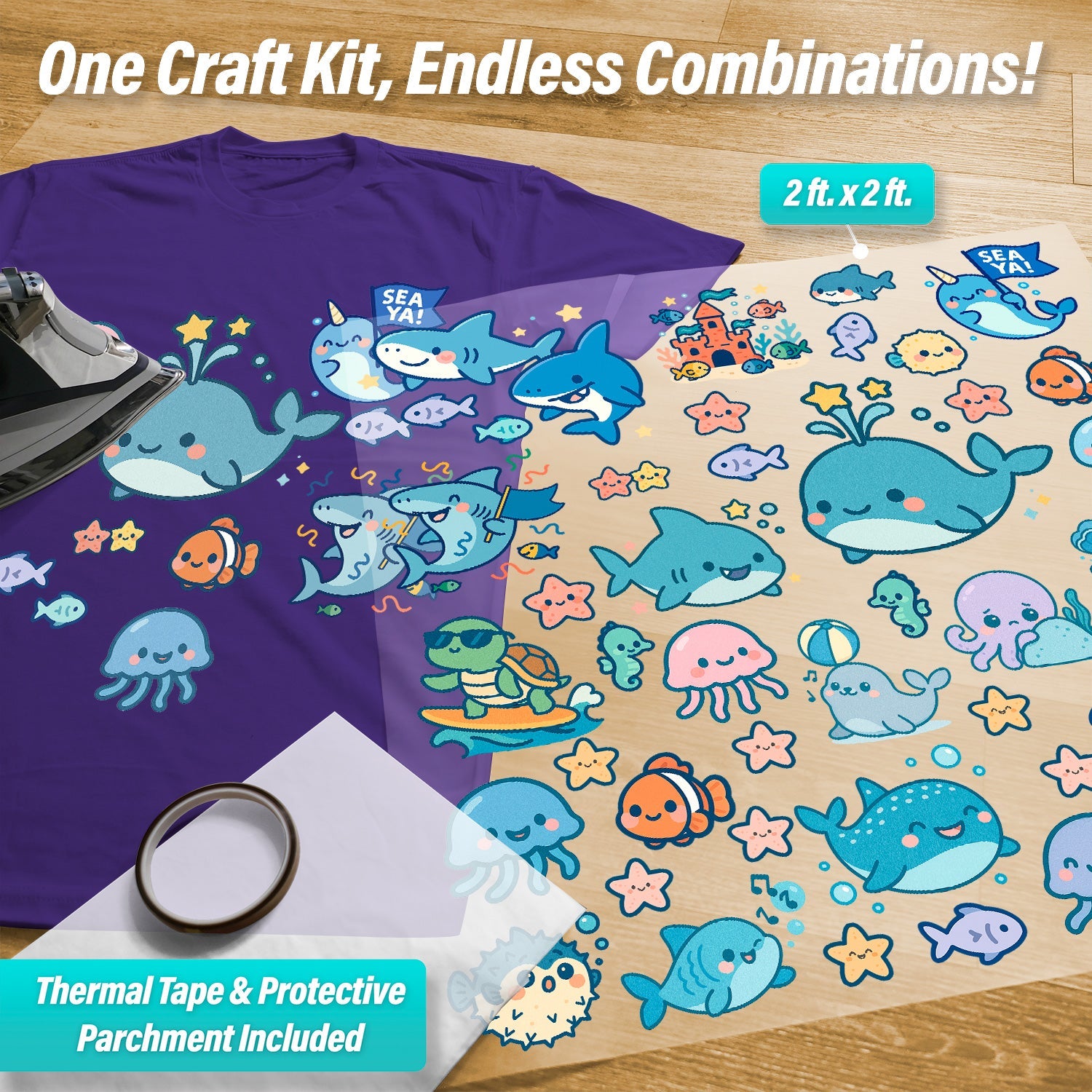 Ocean & Sea Life Iron-On Transfer Pack