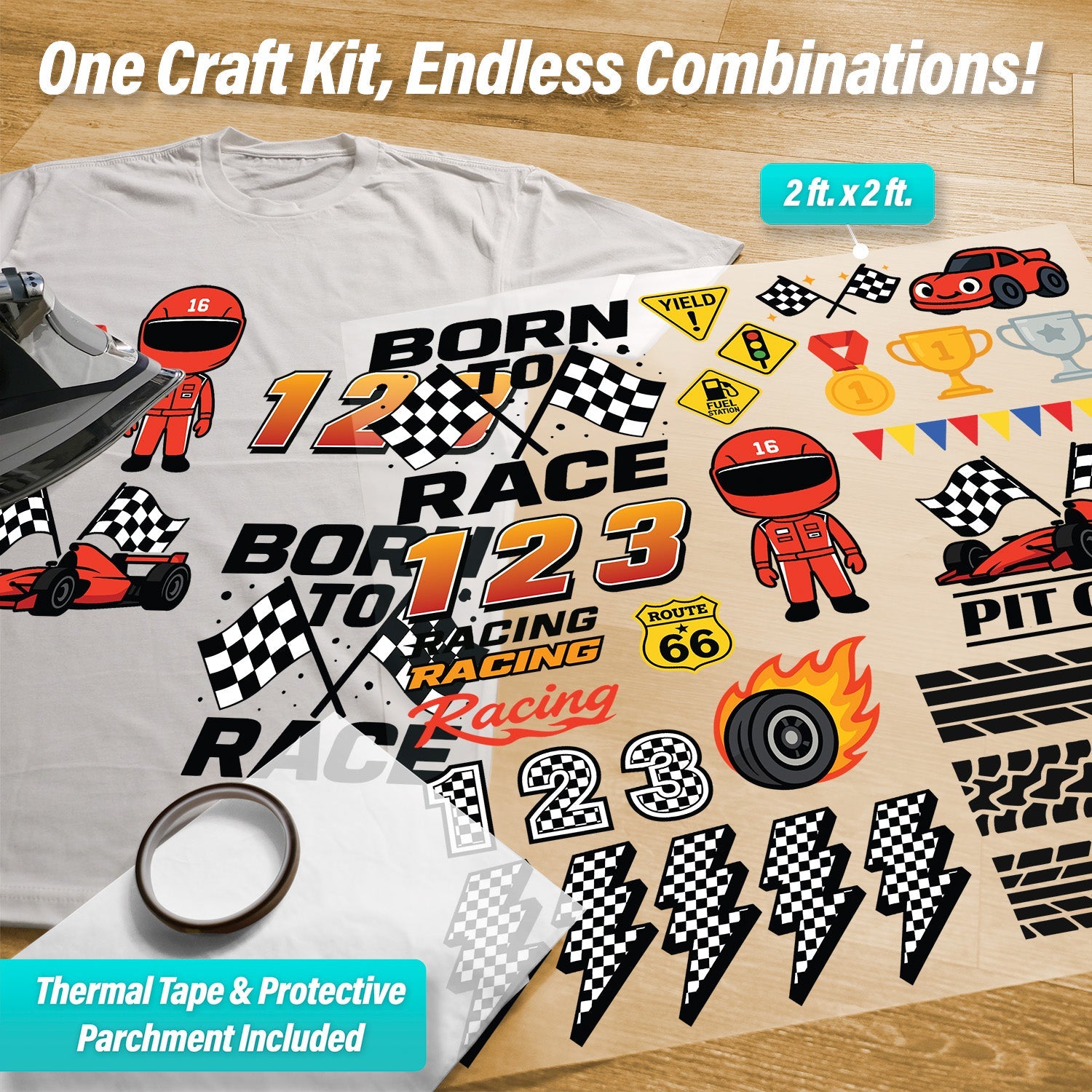 Racing Iron-On Transfer Pack