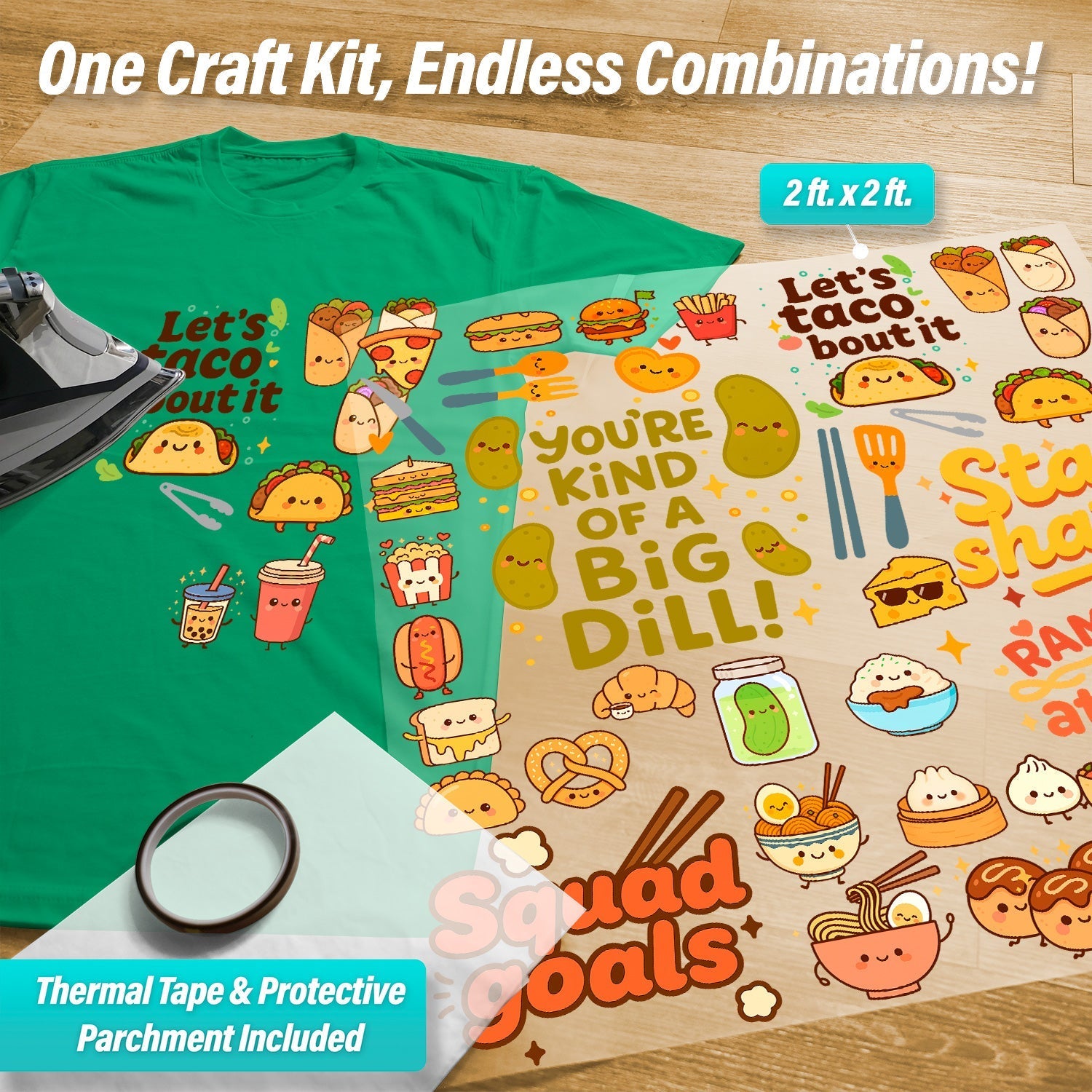 Savory Food with Faces Iron-On Transfer Pack