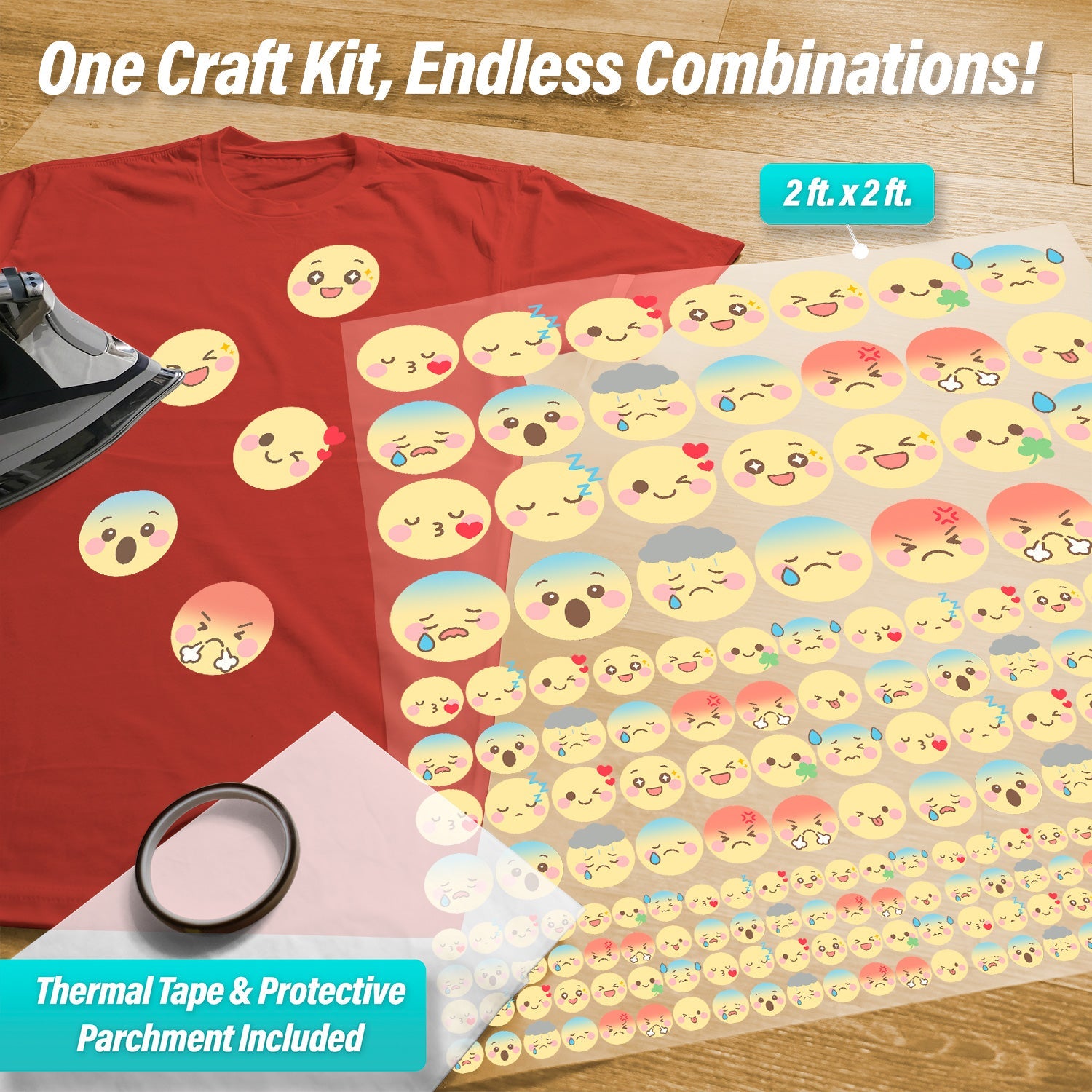 Smiley Faces & Emojis Iron-On Transfer Pack