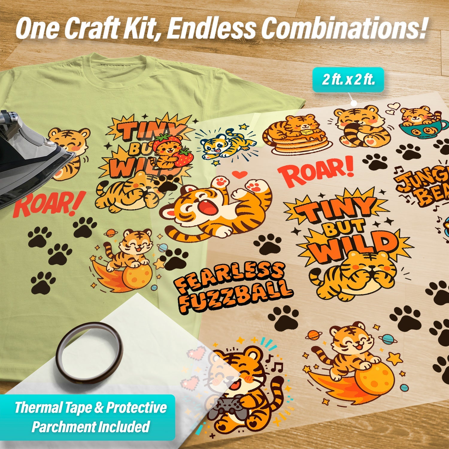 Tigers Iron-On Transfer Pack