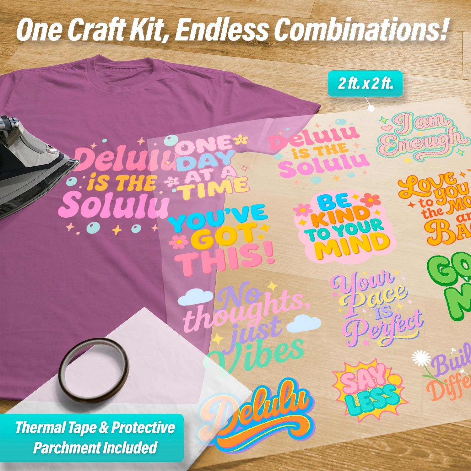 Trendy Sayings & Phrases Iron-On Transfer Pack