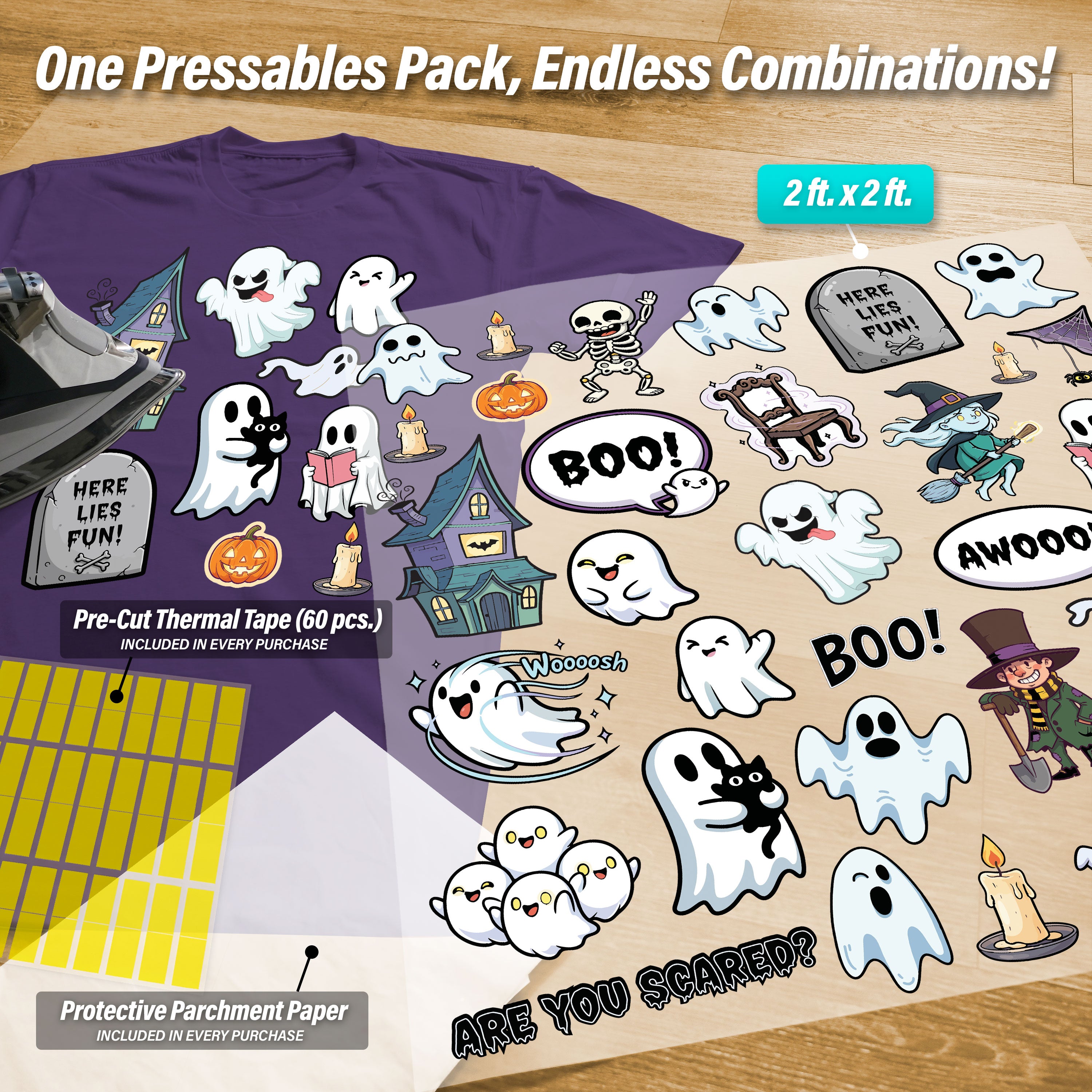 Ghosts Iron-On Transfer Pack