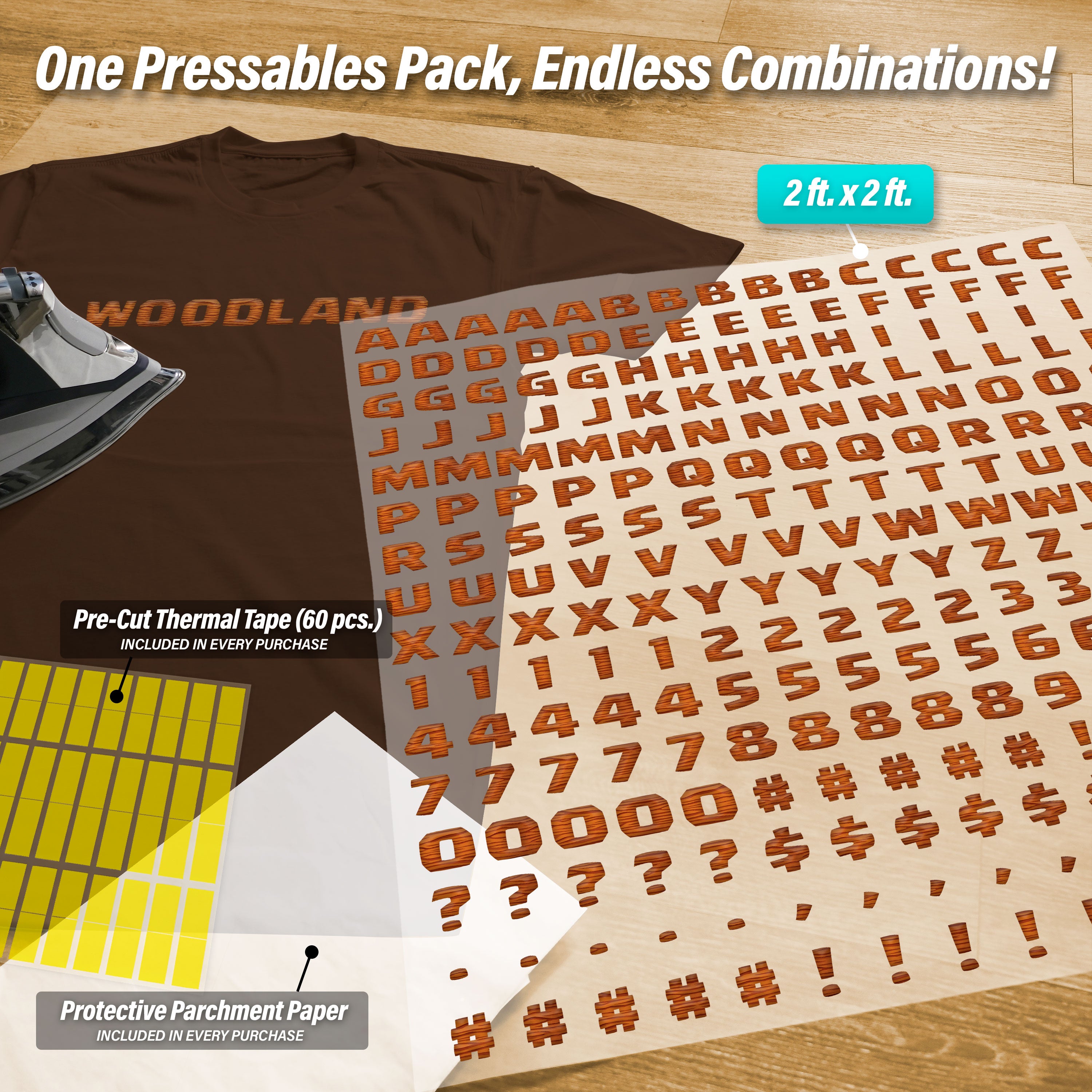 Woodland Lettering Iron-On Transfer Pack
