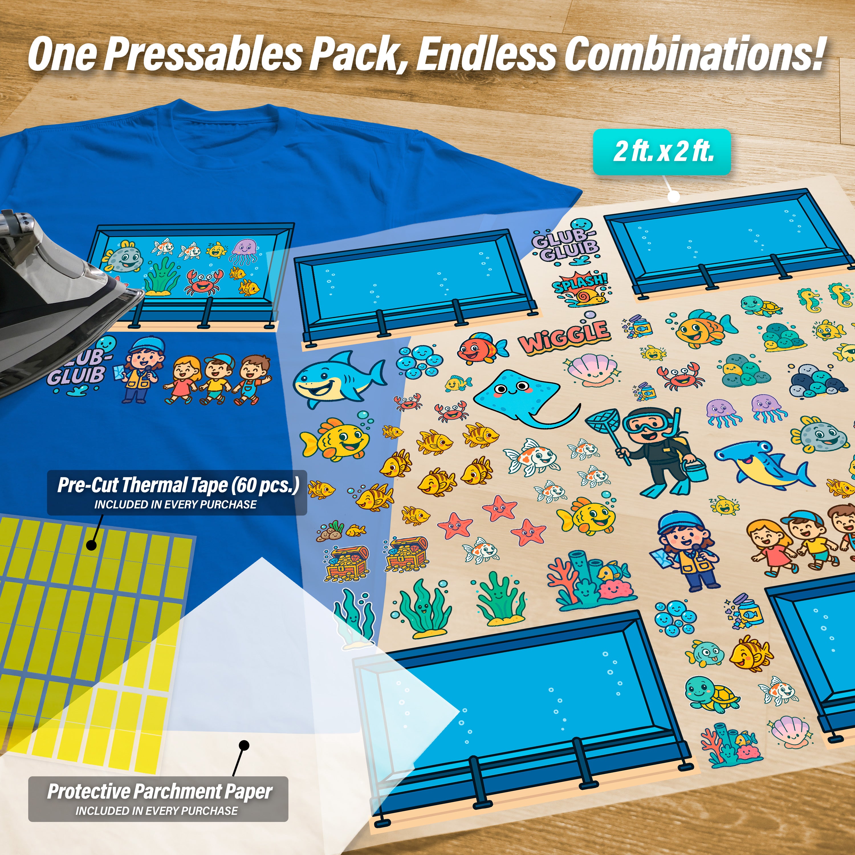 Build Your Own Aquarium Iron-On Transfer Pack