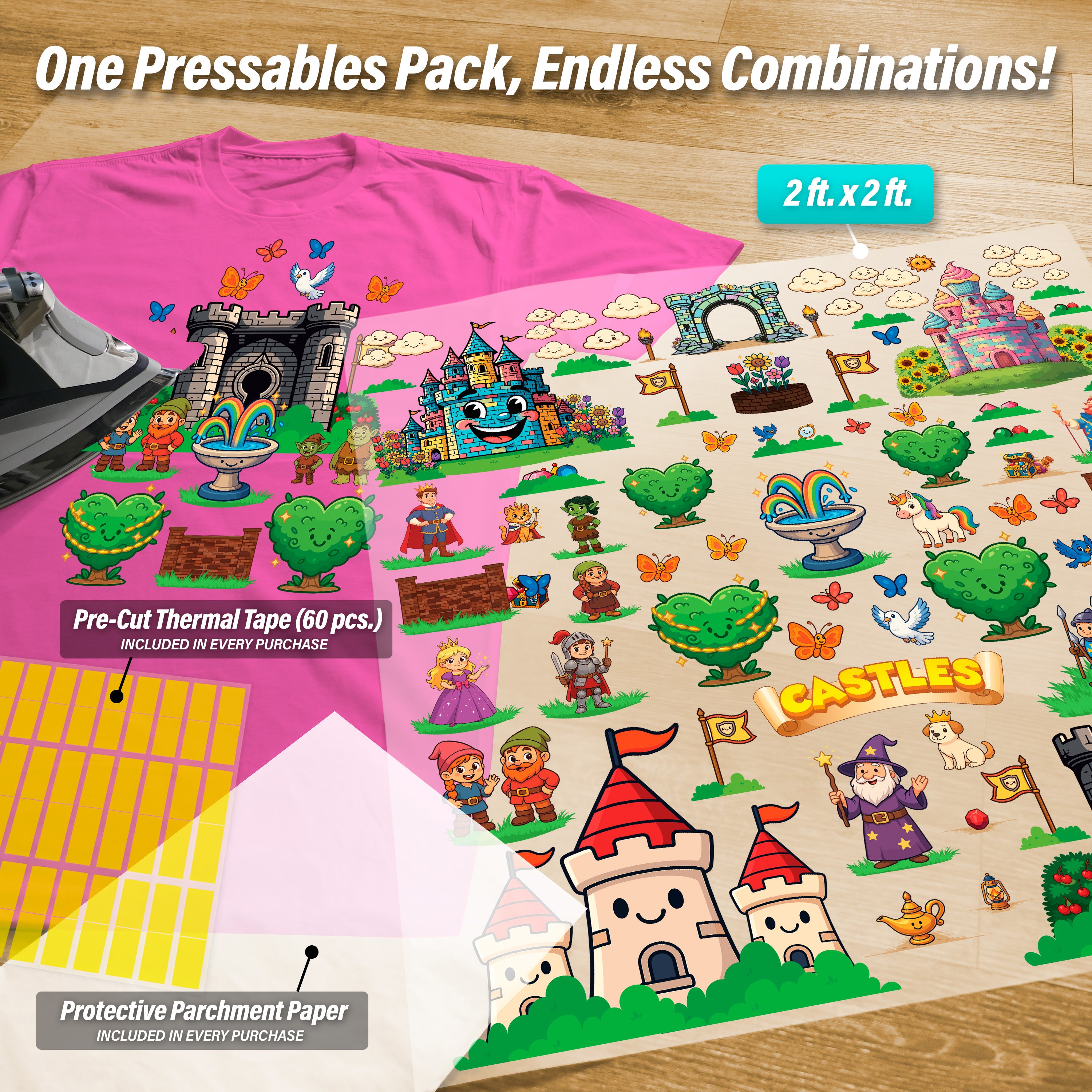 Build Your Own Castle Iron-On Transfer Pack