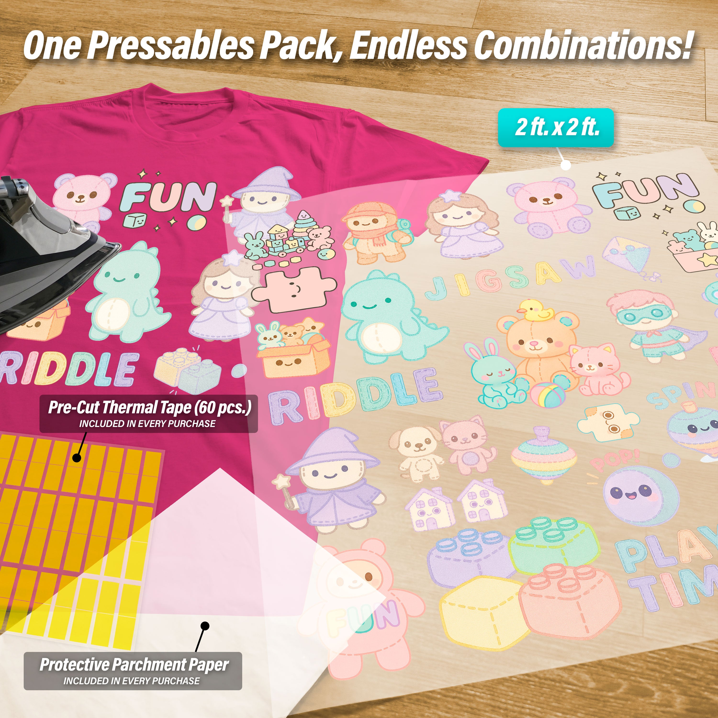 Toys and Puzzles Iron-On Transfer Pack