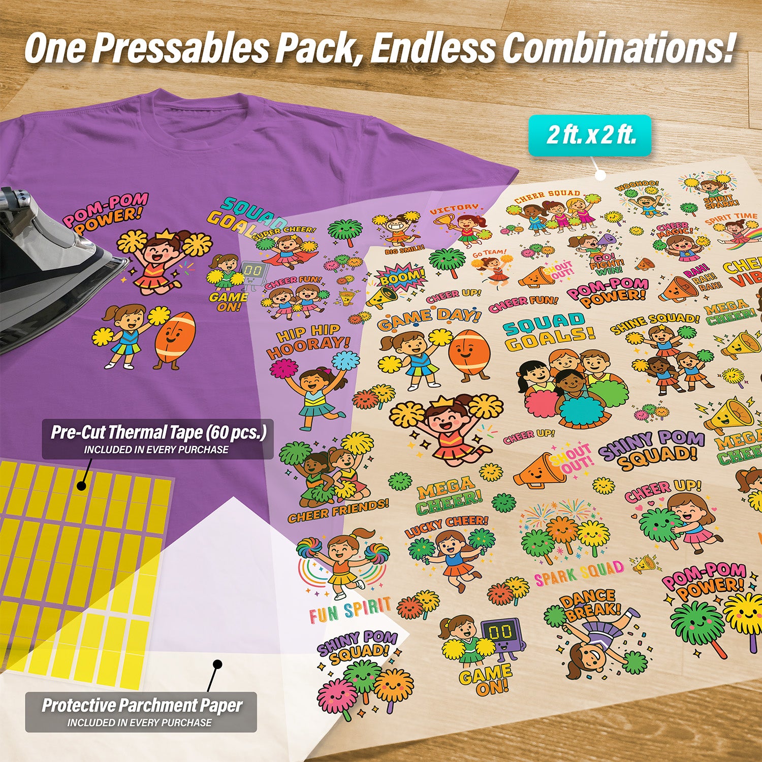 Cheerleading Iron-On Transfer Pack