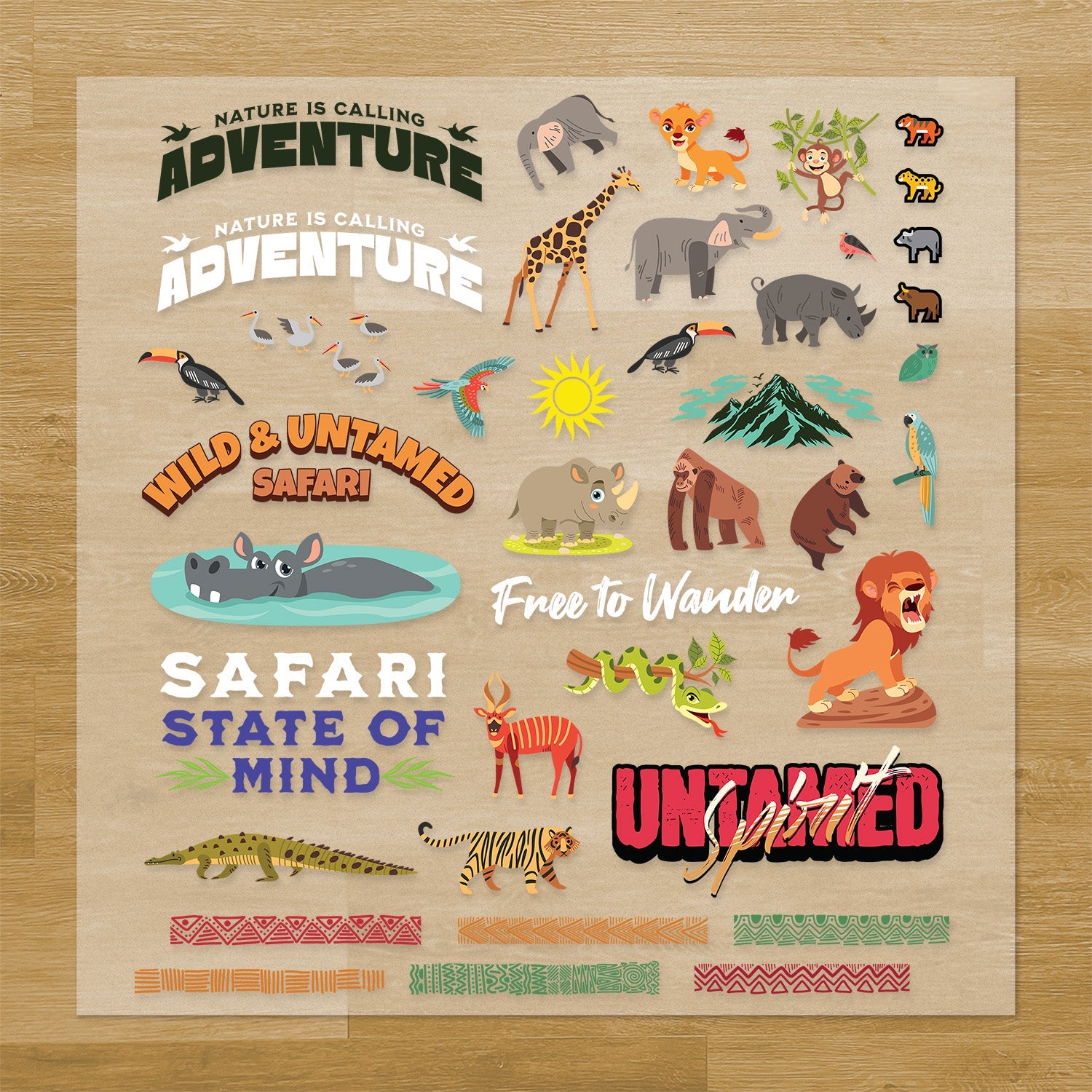 Safari Iron-On Transfer Pack