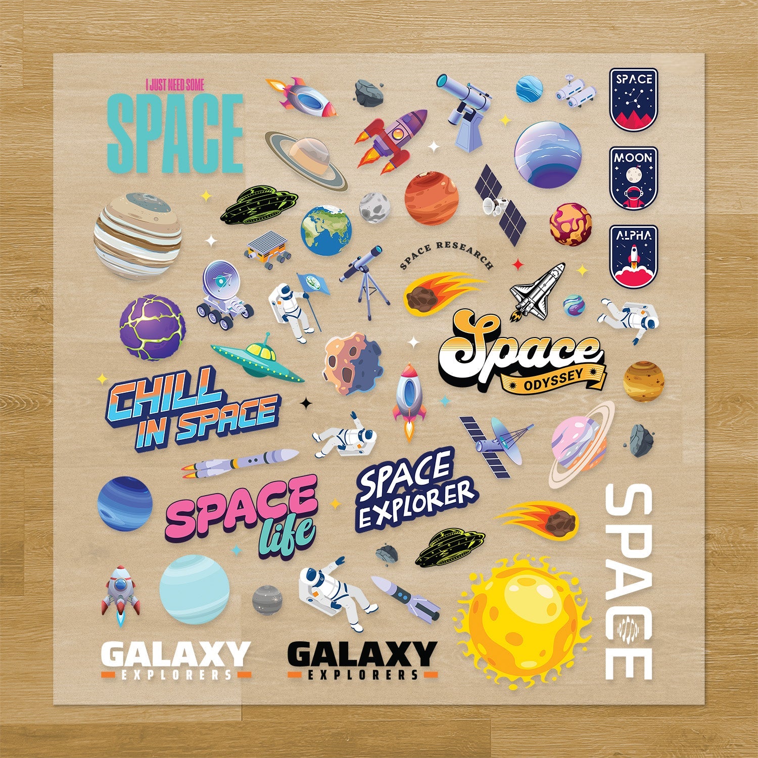 Space Iron-On Transfer Pack