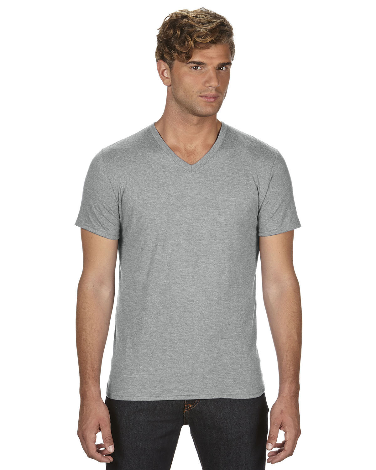Anvil 6752 Adult Triblend V-Neck T-Shirt