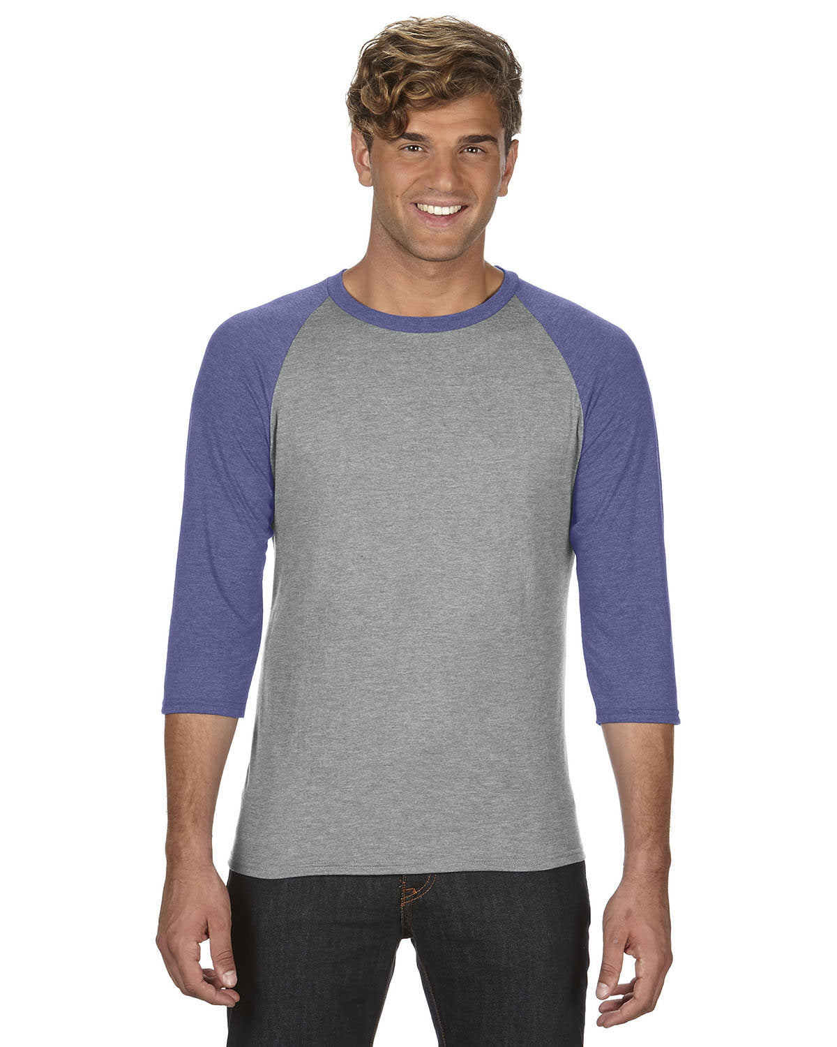 Anvil 6755 Adult Triblend 3/4-Sleeve Raglan T-Shirt