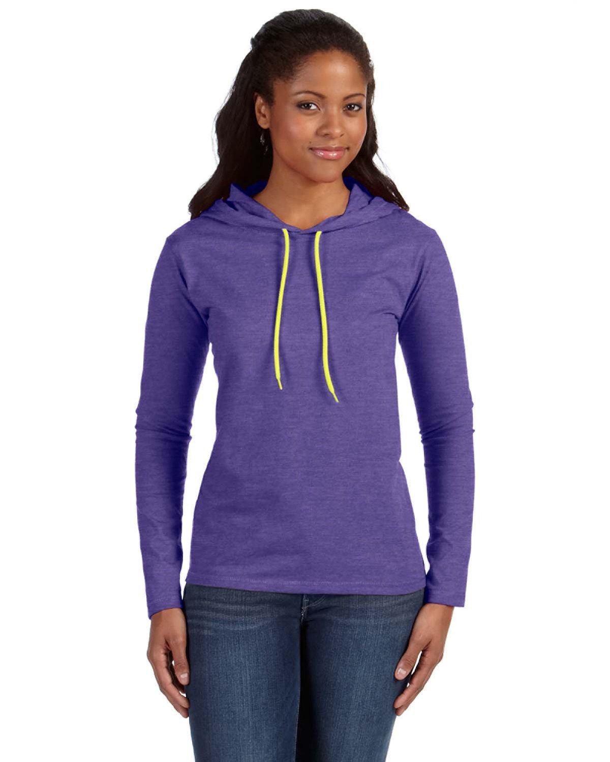 Anvil 887L Ladies' Lightweight Long-Sleeve Hooded T-Shirt
