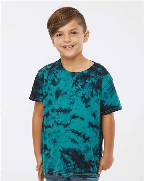 Dyenomite 20BCR Youth Crystal Tie - Dyed T-Shirt - Ninja Transfers