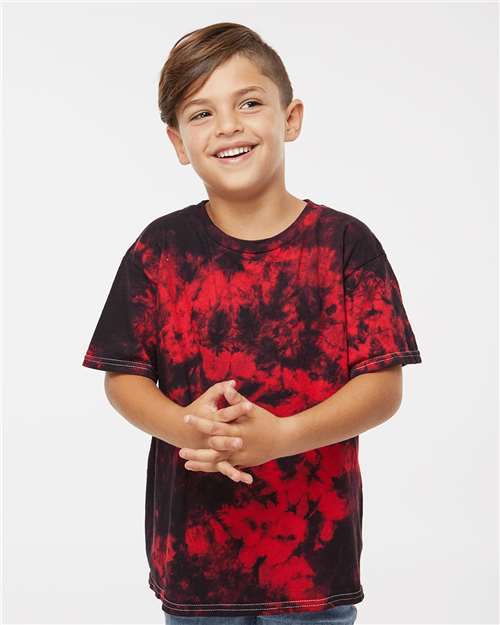 Dyenomite 20BCR Youth Crystal Tie - Dyed T-Shirt - Ninja Transfers