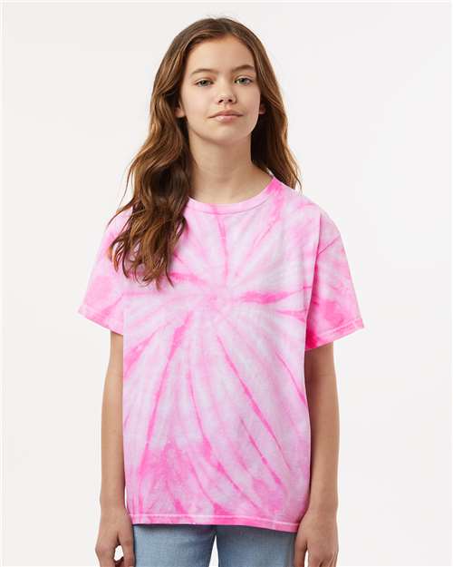 Dyenomite 20BCY Youth Cyclone Pinwheel Tie - Dyed T-Shirt - Ninja Transfers
