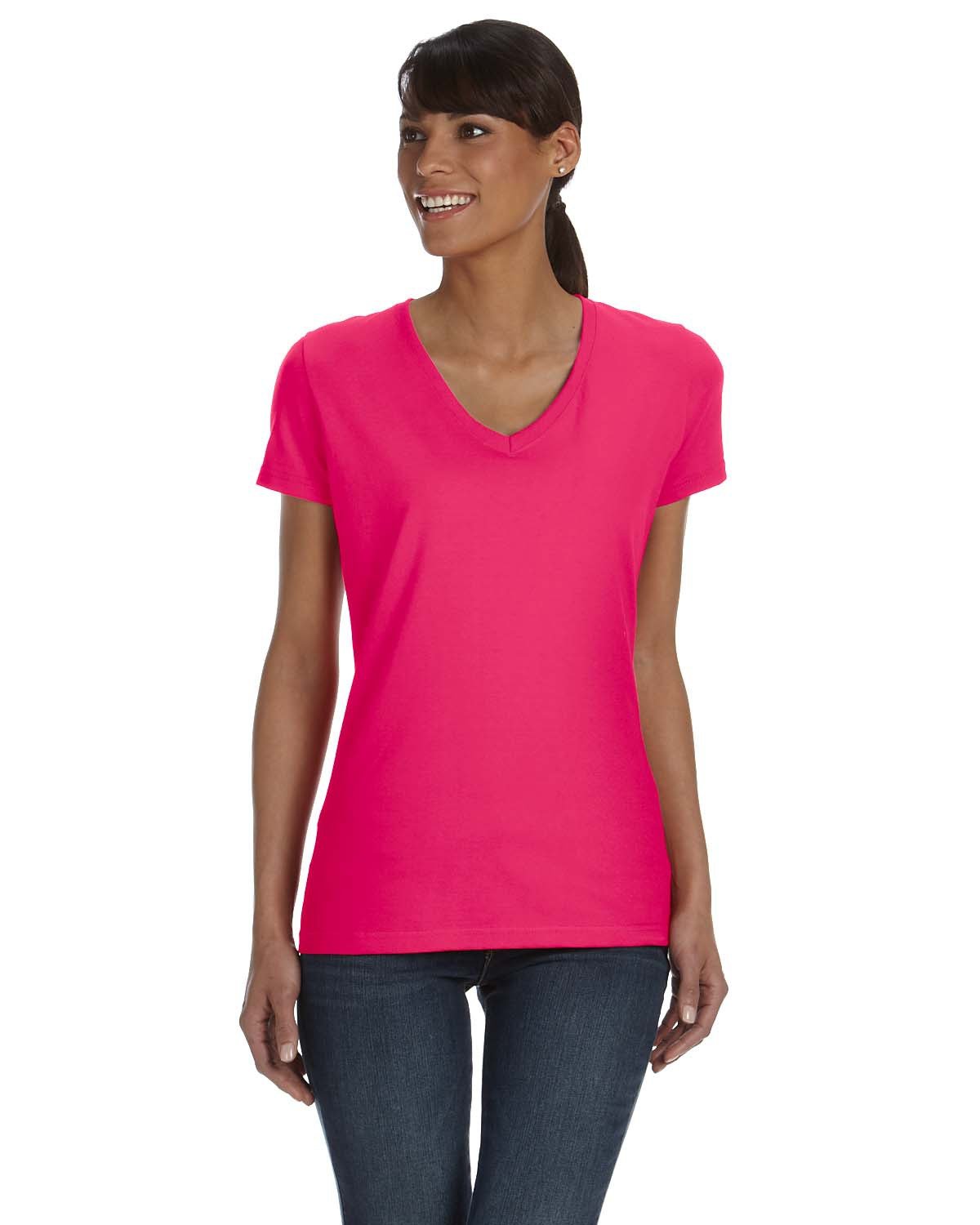 Fruit of the Loom L39VR Ladies' HD Cotton V-Neck T-Shirt