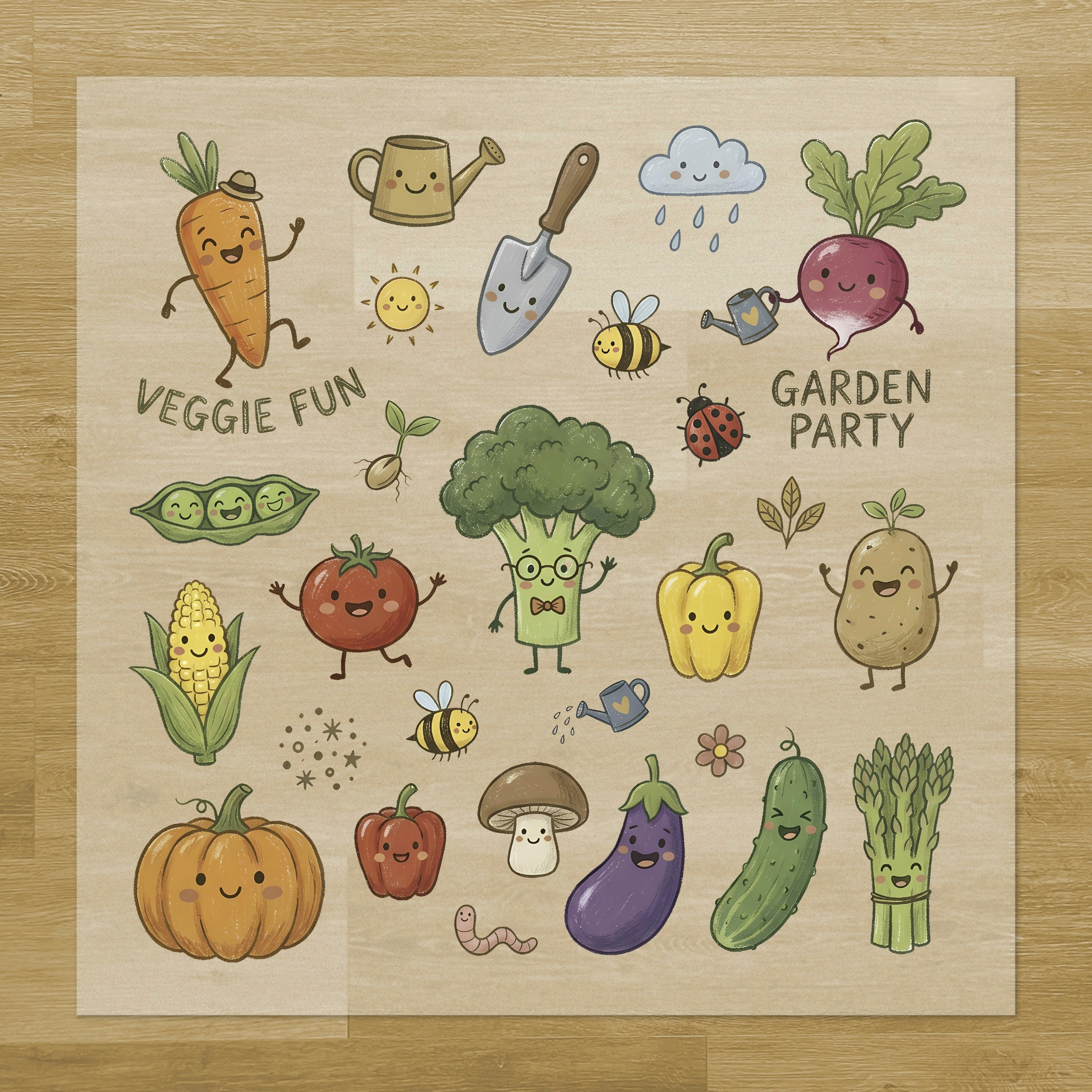 Veggie Fun Garden Party Iron-On Transfer Pack