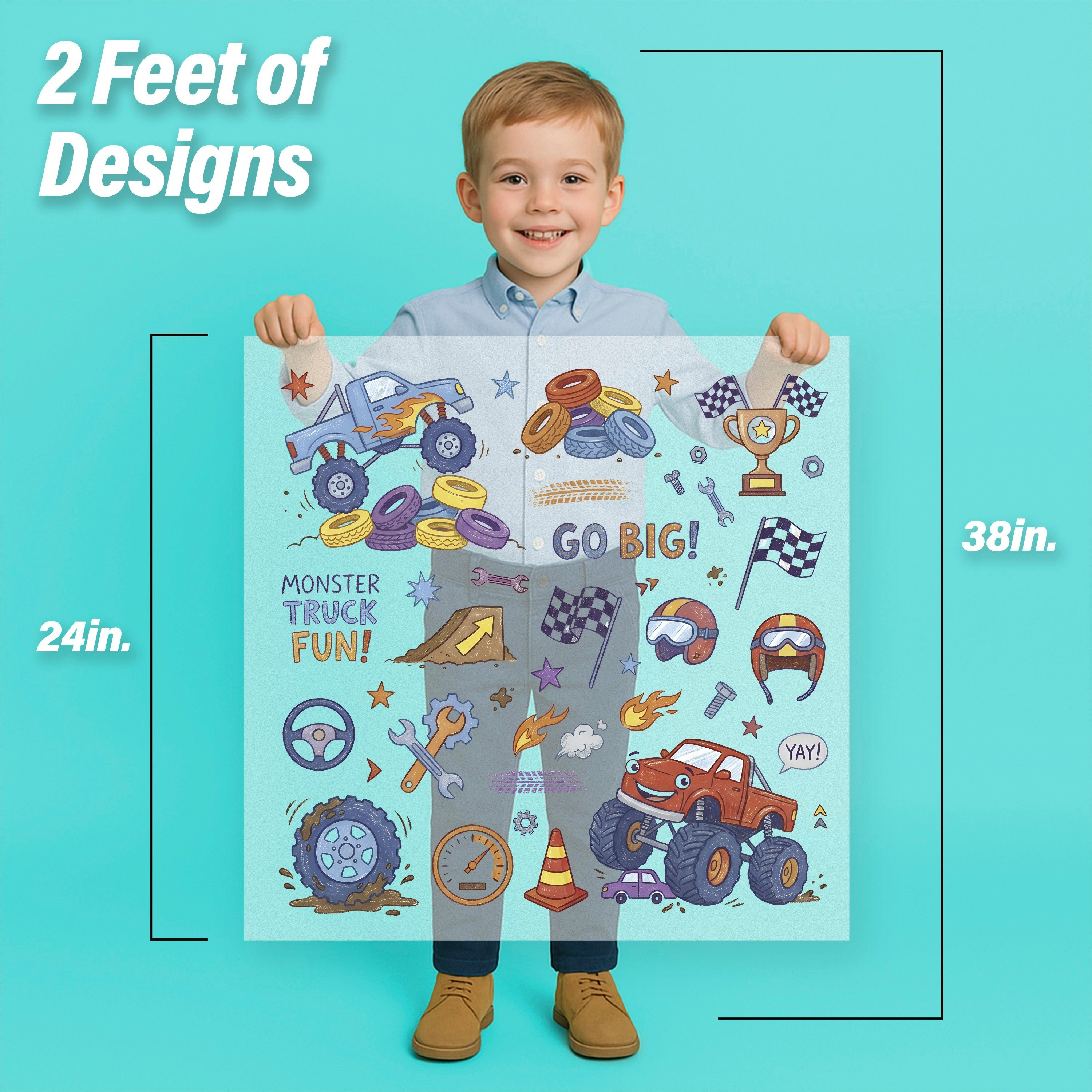 Monster Truck Fun Iron-On Transfer Pack