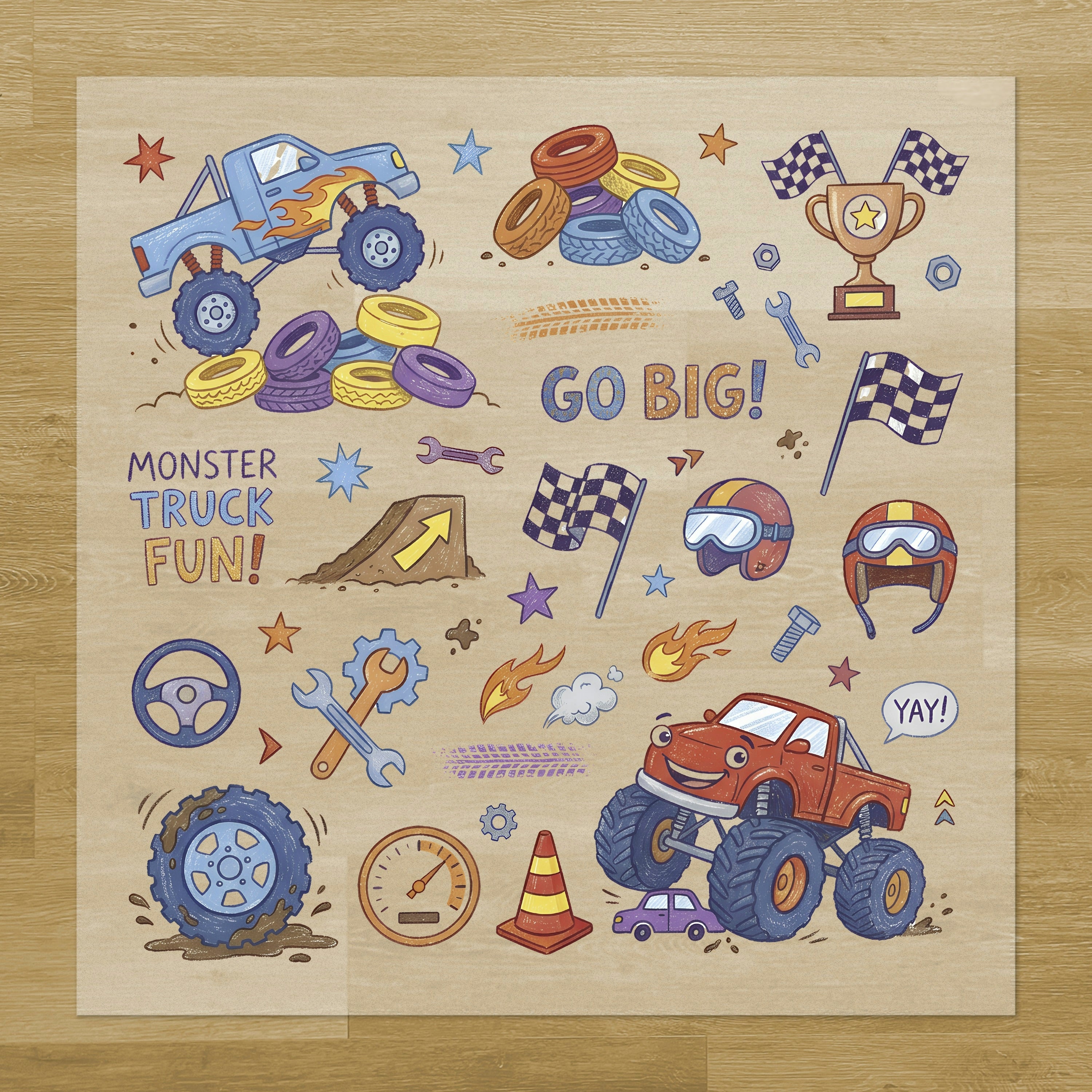 Monster Truck Fun Iron-On Transfer Pack