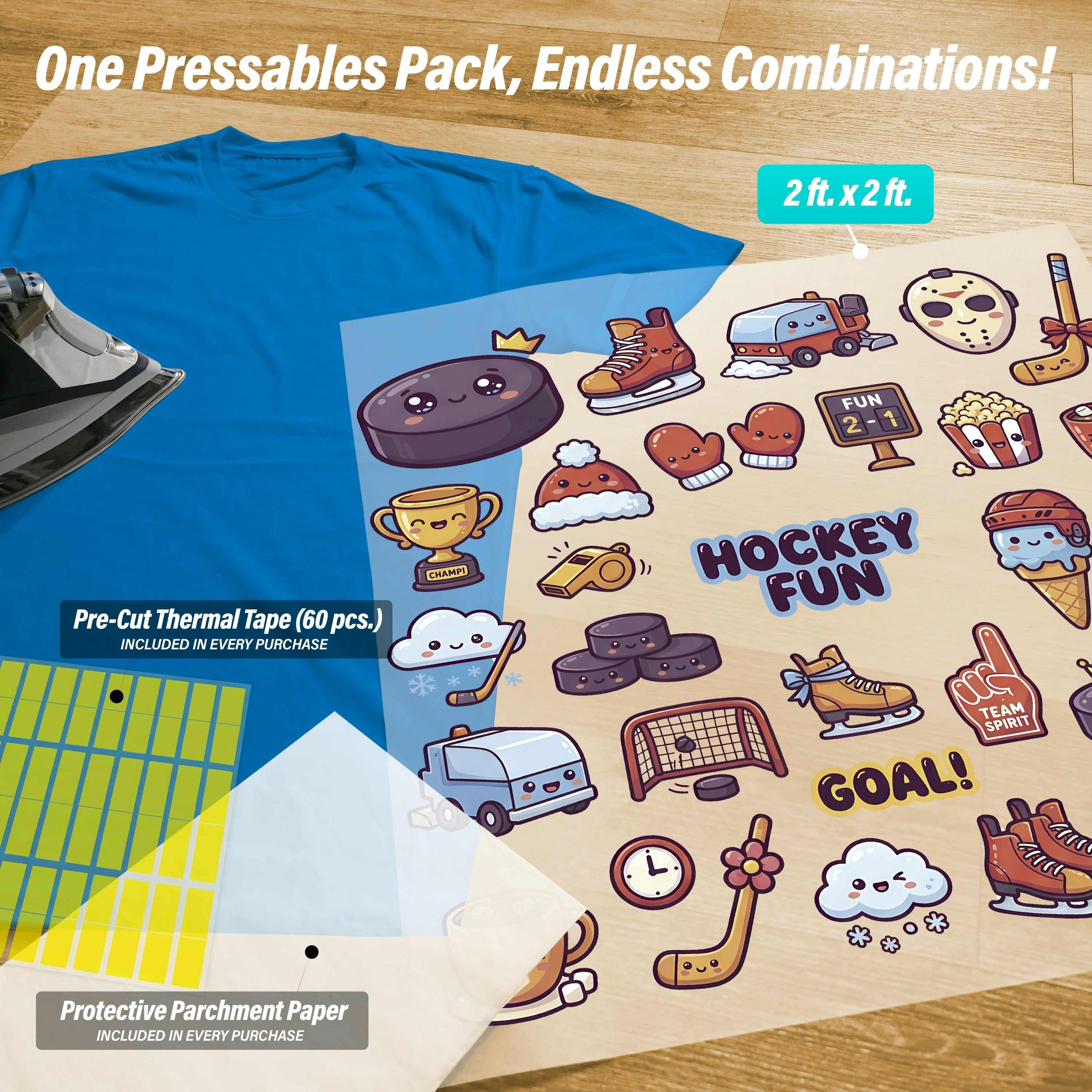 Hockey Fun Iron-On Transfer Pack