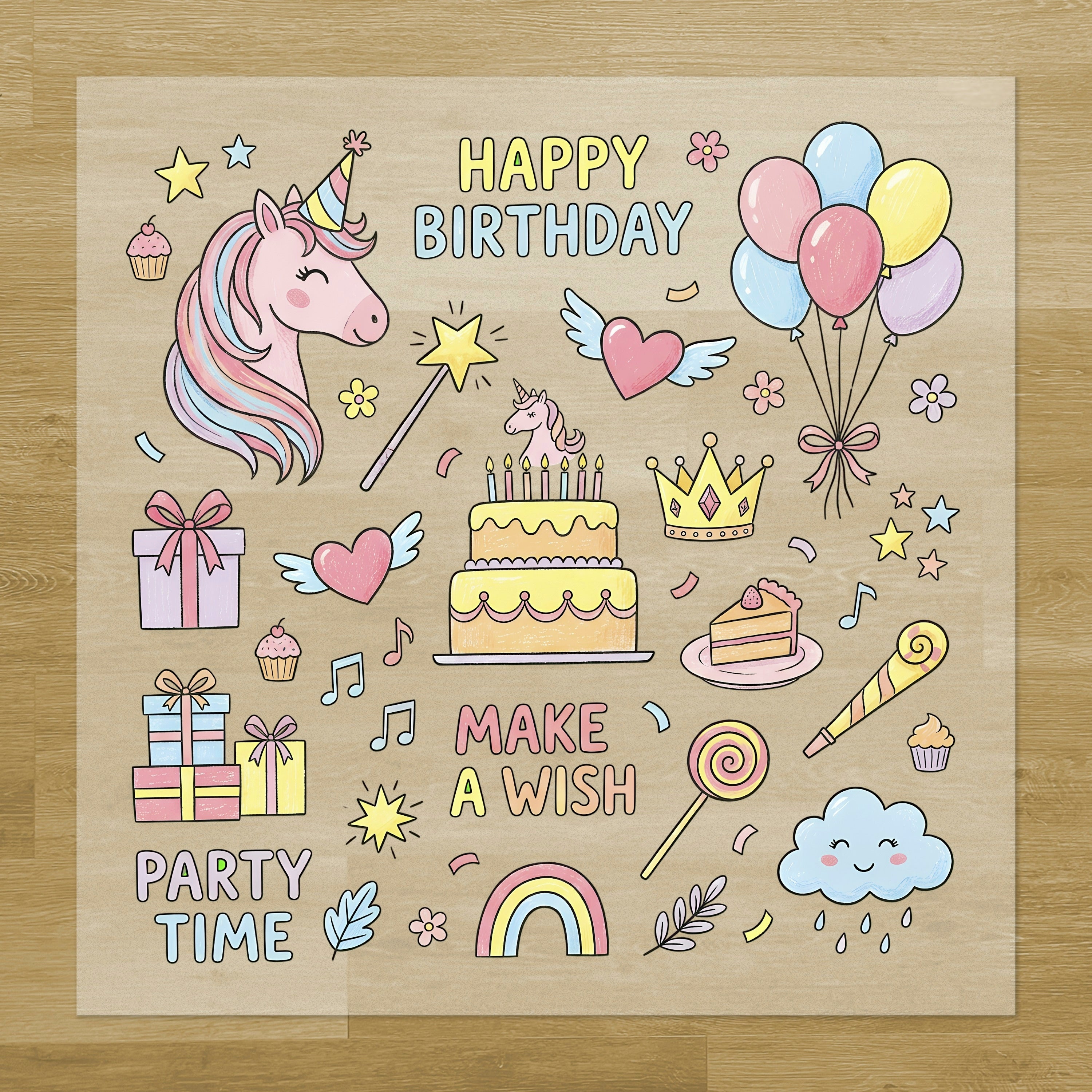 Magical Birthday Unicorn Iron-On Transfer Pack