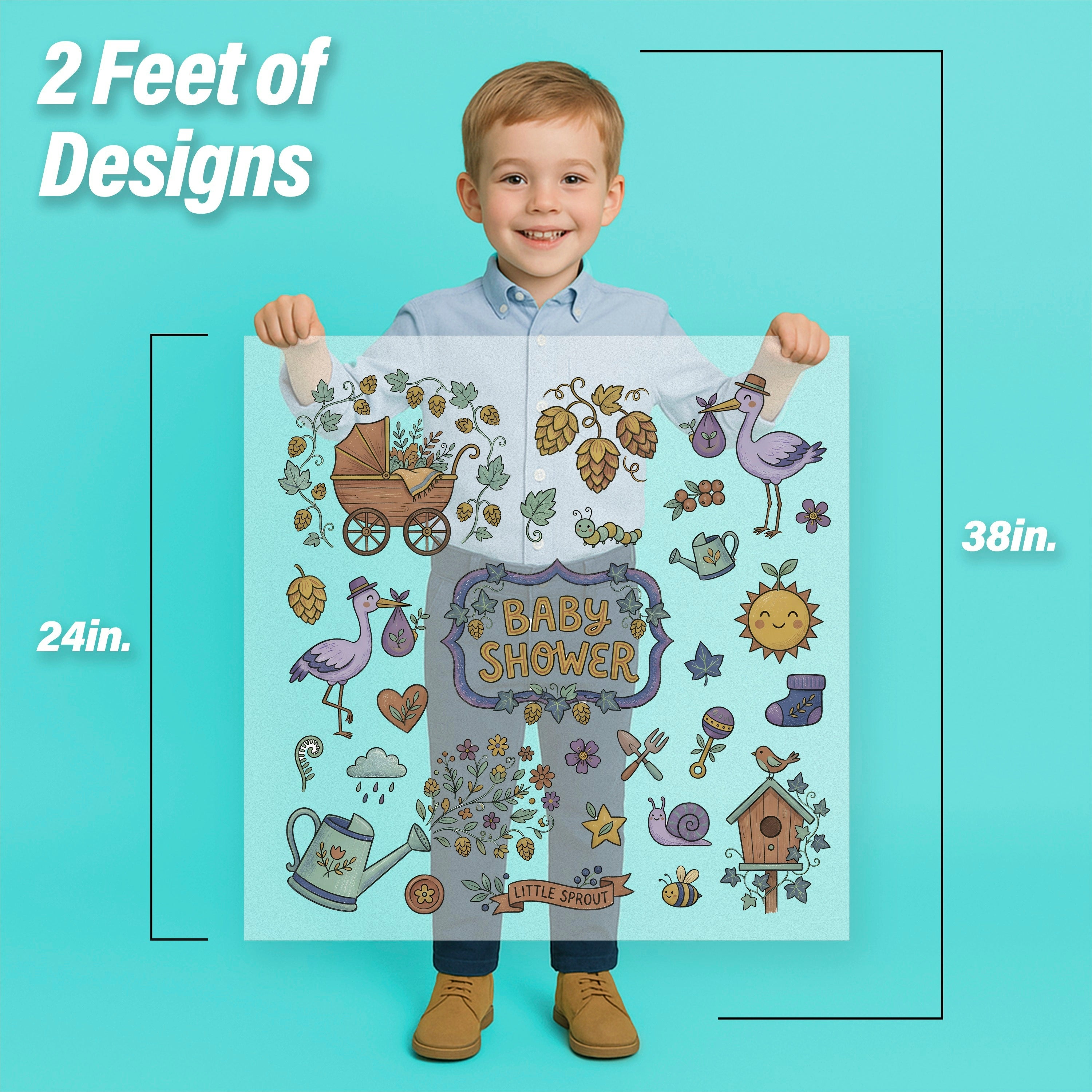 Gardening Baby Shower Iron-On Transfer Pack