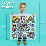Neon Party Anime Girl Iron-On Transfer Pack